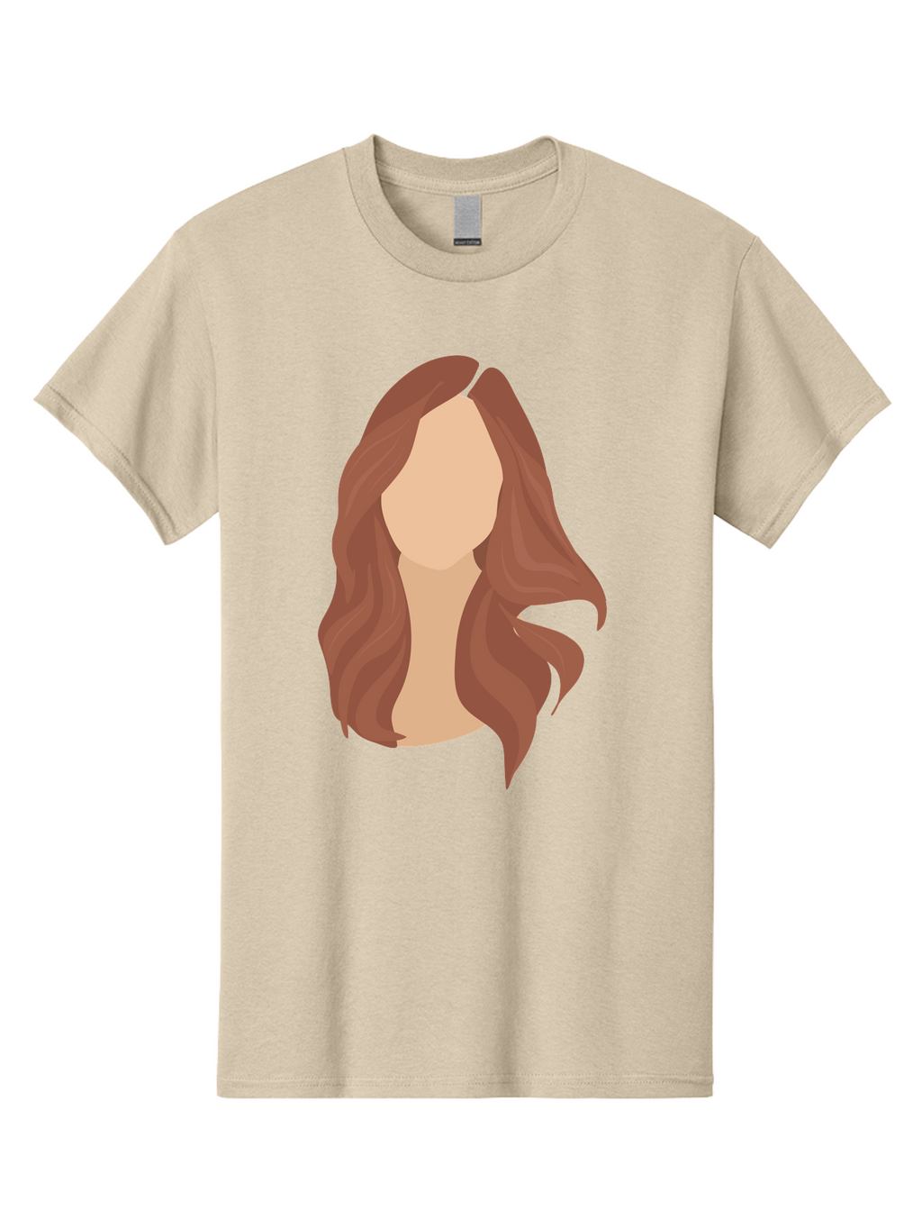 Woman-With-Long-Hair-2 Men'S Graphic Tee, 100% Cotton, Comfortable Casual Summer Wear, Machine Washable, Long Wavy Hair, Brunette Woman, Faceless Portrait, Hair Texture, Wavy Locks, Beauty Illustration, Hairstyle Inspiration, Hair Care Aae080