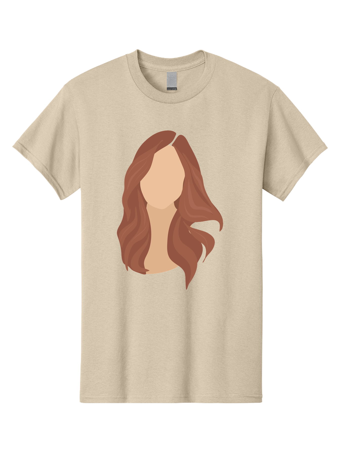 Woman-With-Long-Hair-2 Men'S Graphic Tee, 100% Cotton, Comfortable Casual Summer Wear, Machine Washable, Long Wavy Hair, Brunette Woman, Faceless Portrait, Hair Texture, Wavy Locks, Beauty Illustration, Hairstyle Inspiration, Hair Care Aae080