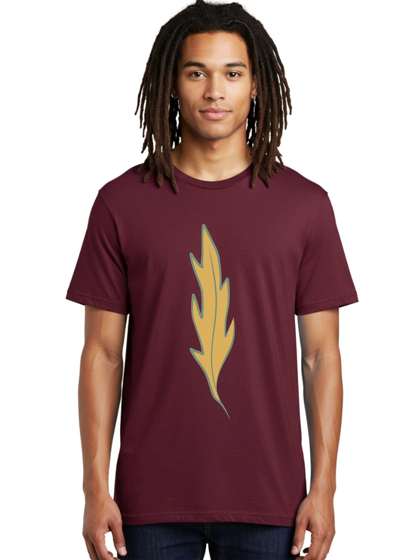 Yellow-Leaf-1 Men'S Graphic Tee, 100% Cotton, Comfortable Casual Summer Wear, Machine Washable, Autumn Leaf, Fall Foliage, Yellow Leaf, Oak Tree, Natural Design, Leaf Illustration, Seasonal Symbol, Botanical Icon, Vibrant Color Aae085