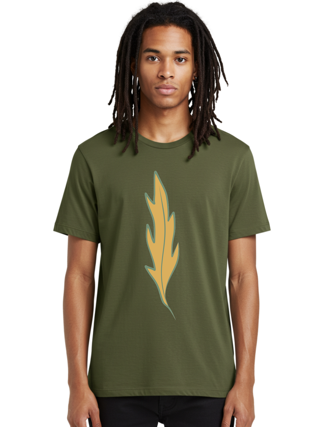 Yellow-Leaf-1 Men'S Graphic Tee, 100% Cotton, Comfortable Casual Summer Wear, Machine Washable, Autumn Leaf, Fall Foliage, Yellow Leaf, Oak Tree, Natural Design, Leaf Illustration, Seasonal Symbol, Botanical Icon, Vibrant Color Aae085