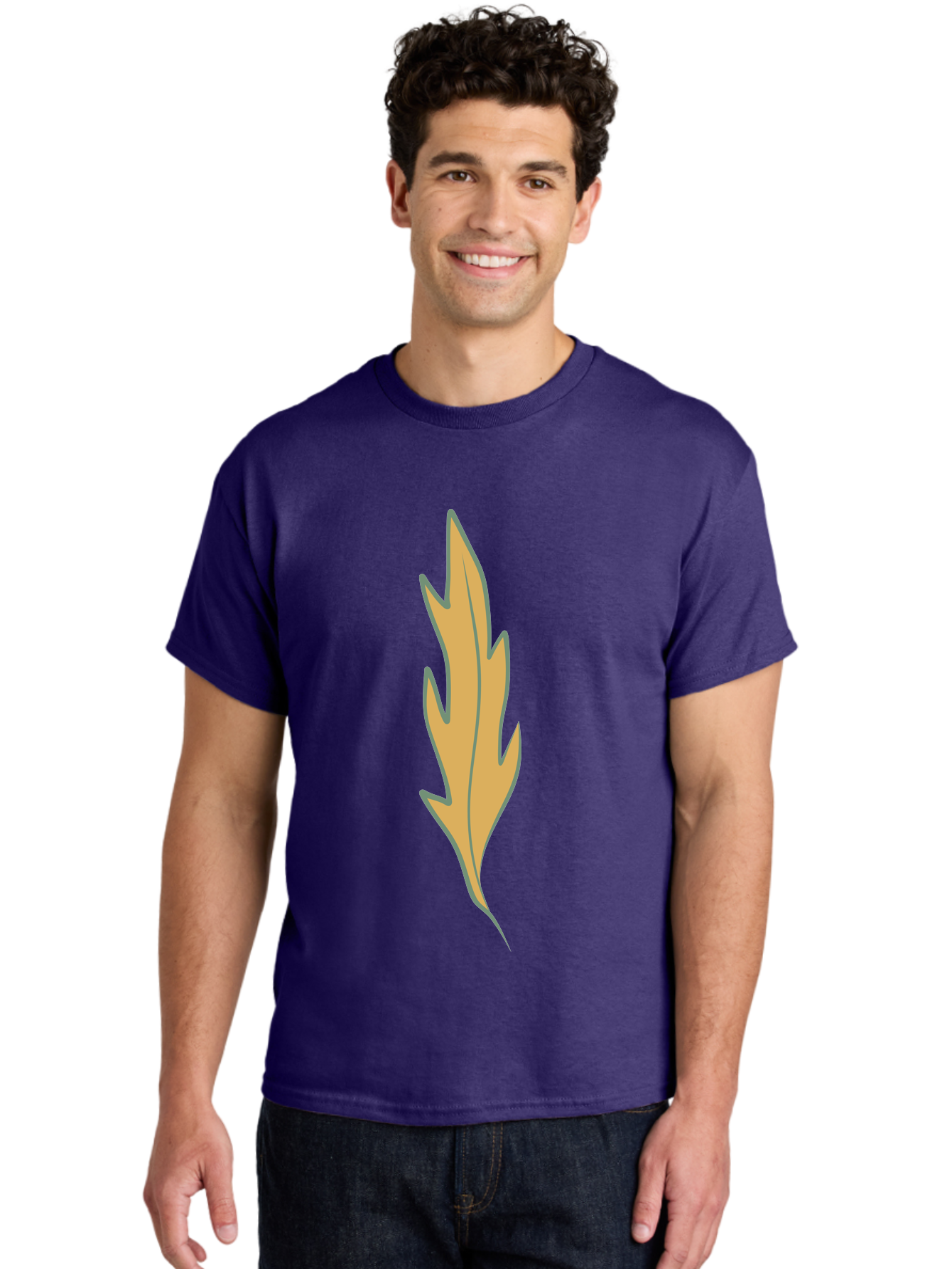 Yellow-Leaf-1 Men'S Graphic Tee, 100% Cotton, Comfortable Casual Summer Wear, Machine Washable, Autumn Leaf, Fall Foliage, Yellow Leaf, Oak Tree, Natural Design, Leaf Illustration, Seasonal Symbol, Botanical Icon, Vibrant Color Aae085