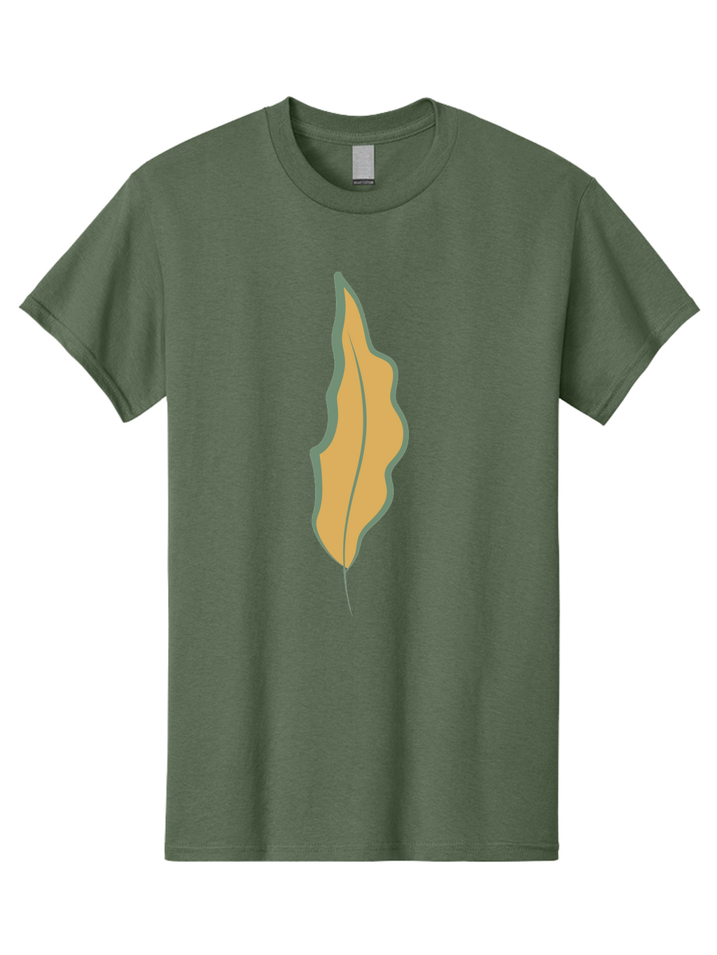 Yellow-Leaf-2 Men'S Graphic Tee, 100% Cotton, Comfortable Casual Summer Wear, Machine Washable, Yellow Leaf, Autumn Leaf, Foliage, Leaf Illustration, Simple Design, Digital Art, Orange Color, Gray Outline Aae086