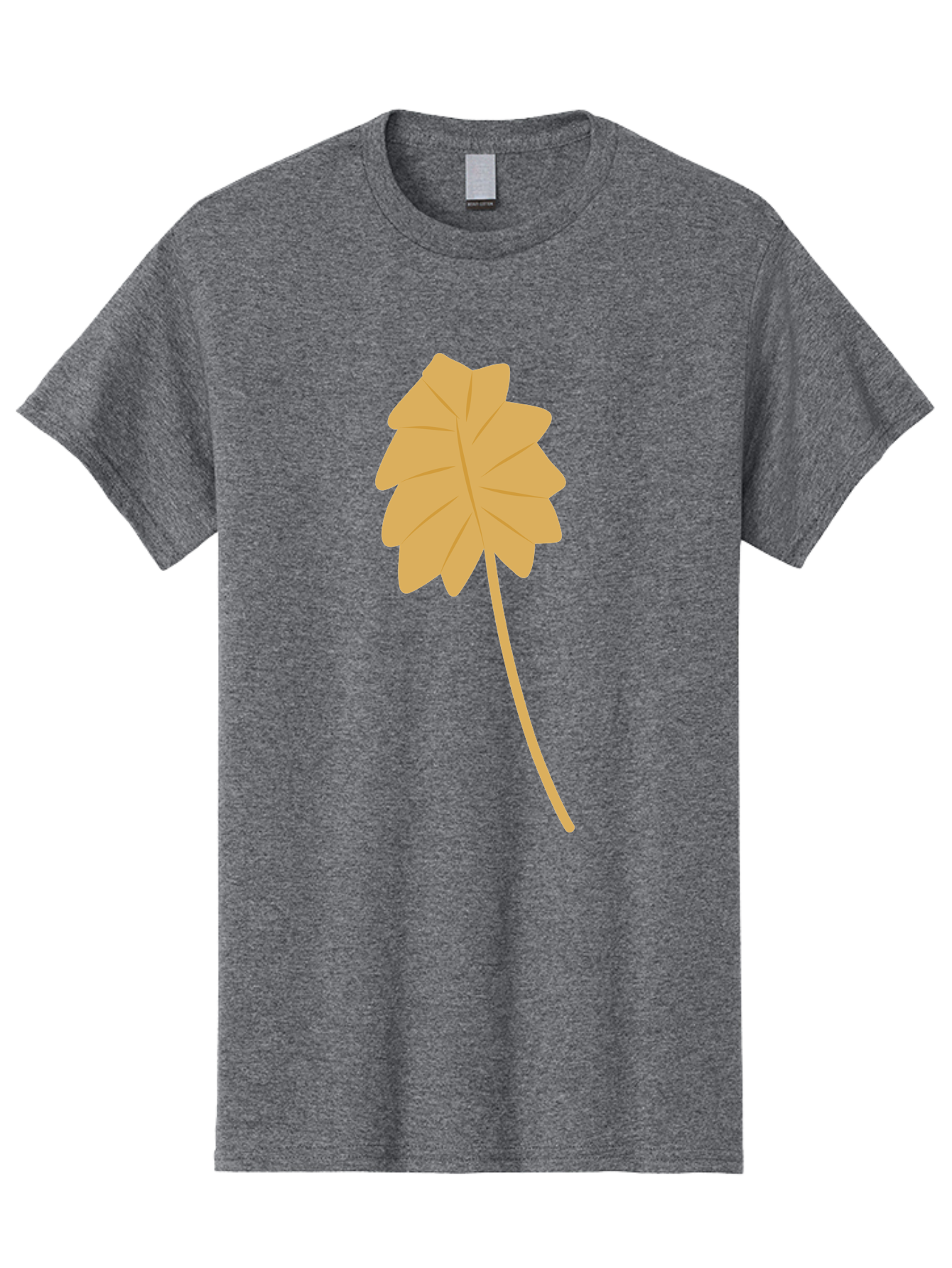 Yellow-Leaf Men'S Graphic Tee, 100% Cotton, Comfortable Casual Summer Wear, Machine Washable, Yellow Leaf, Autumn Leaf, Fall Foliage, Nature Illustration, Single Leaf, Simple Design, Leaf Icon, Graphic Leaf Aae087