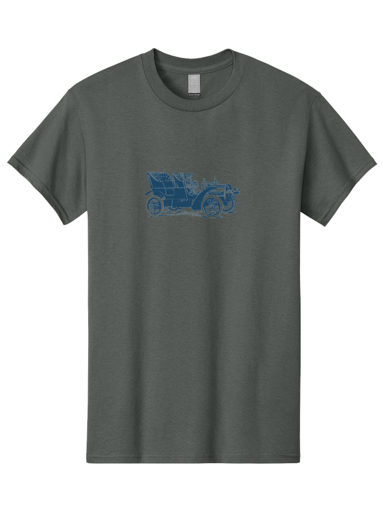 1900S Roadster Drawing Men'S Graphic Tee, 100% Cotton, Comfortable Casual Summer Wear, Machine Washable, Vintage Car, Classic Automobile, Antique Vehicle, Old-Fashioned Transportation, Horse-Less Carriage, Early 20Th Century Car, Retro Style Aae089