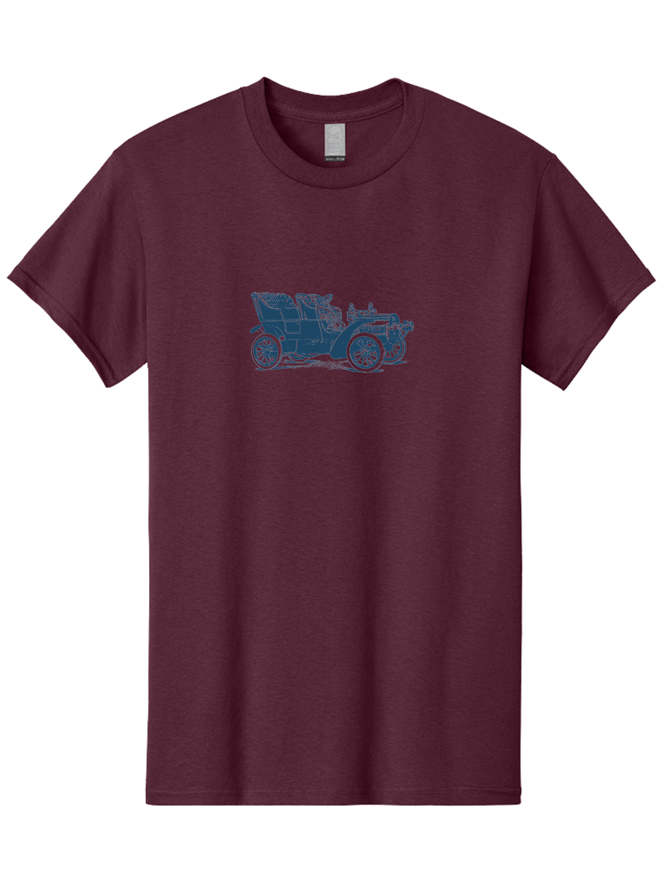 1900S Roadster Drawing Men'S Graphic Tee, 100% Cotton, Comfortable Casual Summer Wear, Machine Washable, Vintage Car, Classic Automobile, Antique Vehicle, Old-Fashioned Transportation, Horse-Less Carriage, Early 20Th Century Car, Retro Style Aae089