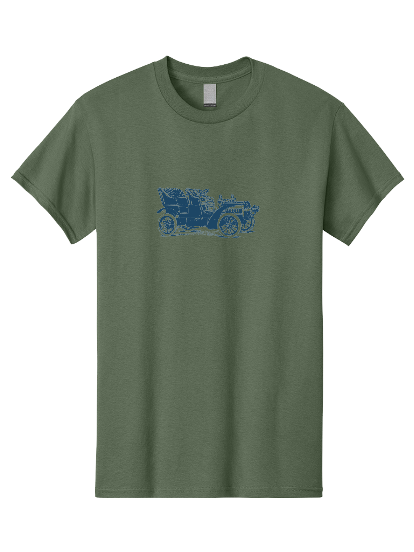 1900S Roadster Drawing Men'S Graphic Tee, 100% Cotton, Comfortable Casual Summer Wear, Machine Washable, Vintage Car, Classic Automobile, Antique Vehicle, Old-Fashioned Transportation, Horse-Less Carriage, Early 20Th Century Car, Retro Style Aae089