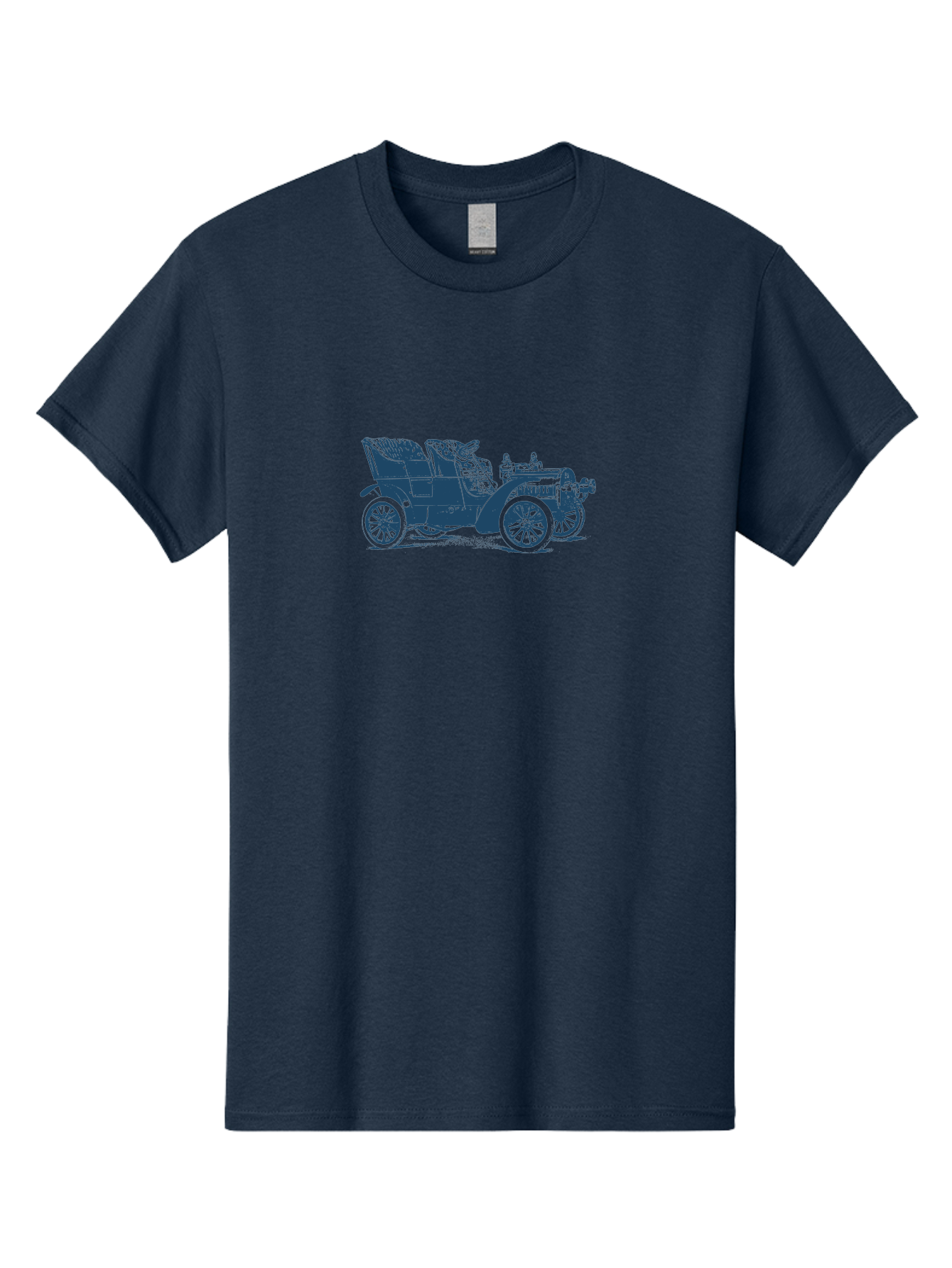 1900S Roadster Drawing Men'S Graphic Tee, 100% Cotton, Comfortable Casual Summer Wear, Machine Washable, Vintage Car, Classic Automobile, Antique Vehicle, Old-Fashioned Transportation, Horse-Less Carriage, Early 20Th Century Car, Retro Style Aae089
