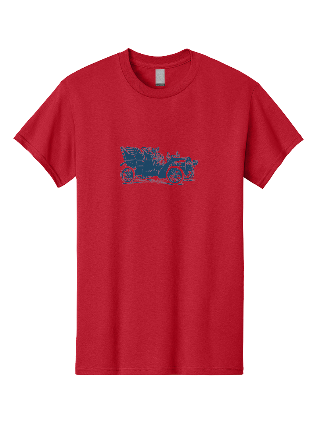 1900S Roadster Drawing Men'S Graphic Tee, 100% Cotton, Comfortable Casual Summer Wear, Machine Washable, Vintage Car, Classic Automobile, Antique Vehicle, Old-Fashioned Transportation, Horse-Less Carriage, Early 20Th Century Car, Retro Style Aae089
