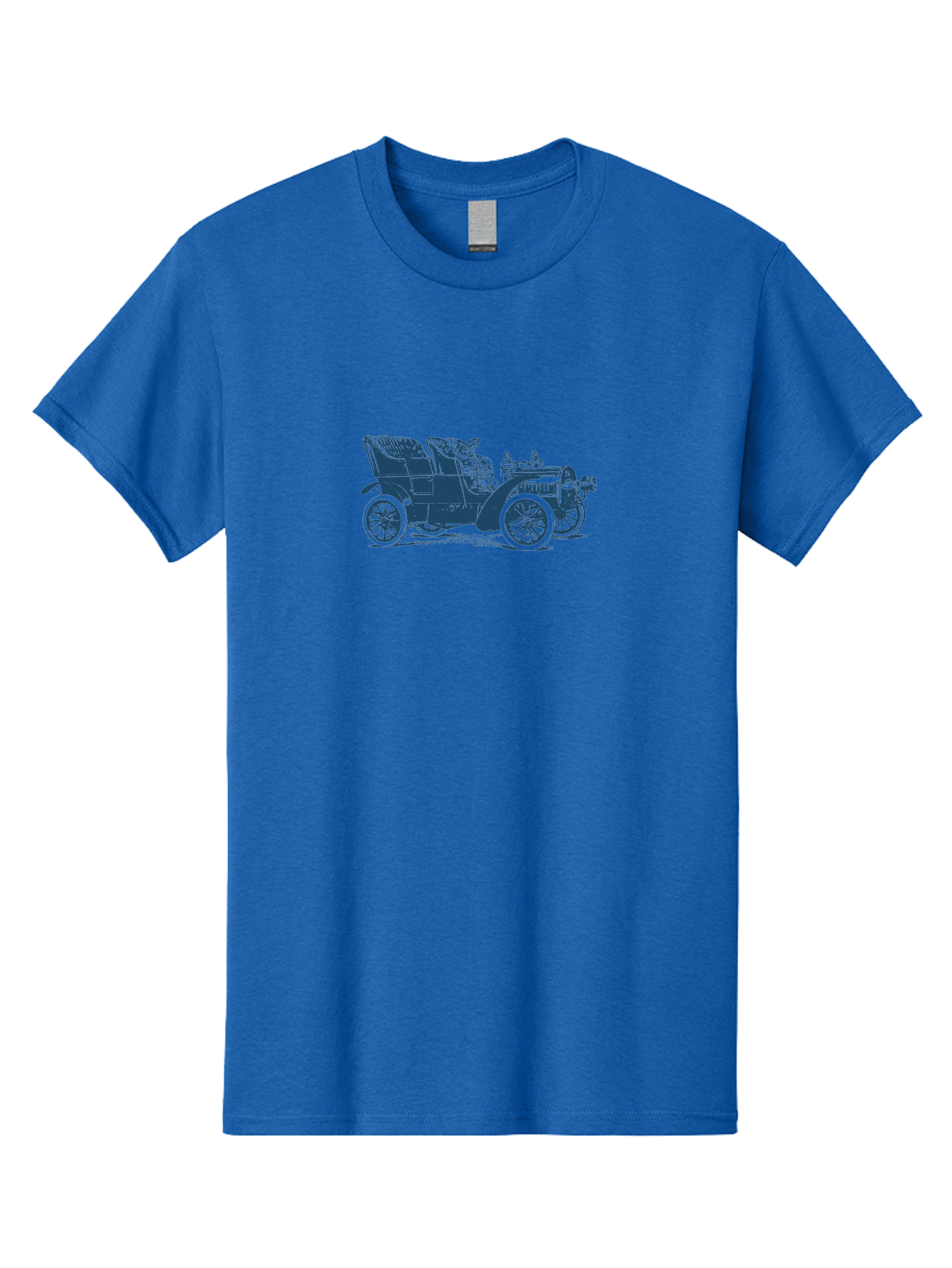 1900S Roadster Drawing Men'S Graphic Tee, 100% Cotton, Comfortable Casual Summer Wear, Machine Washable, Vintage Car, Classic Automobile, Antique Vehicle, Old-Fashioned Transportation, Horse-Less Carriage, Early 20Th Century Car, Retro Style Aae089