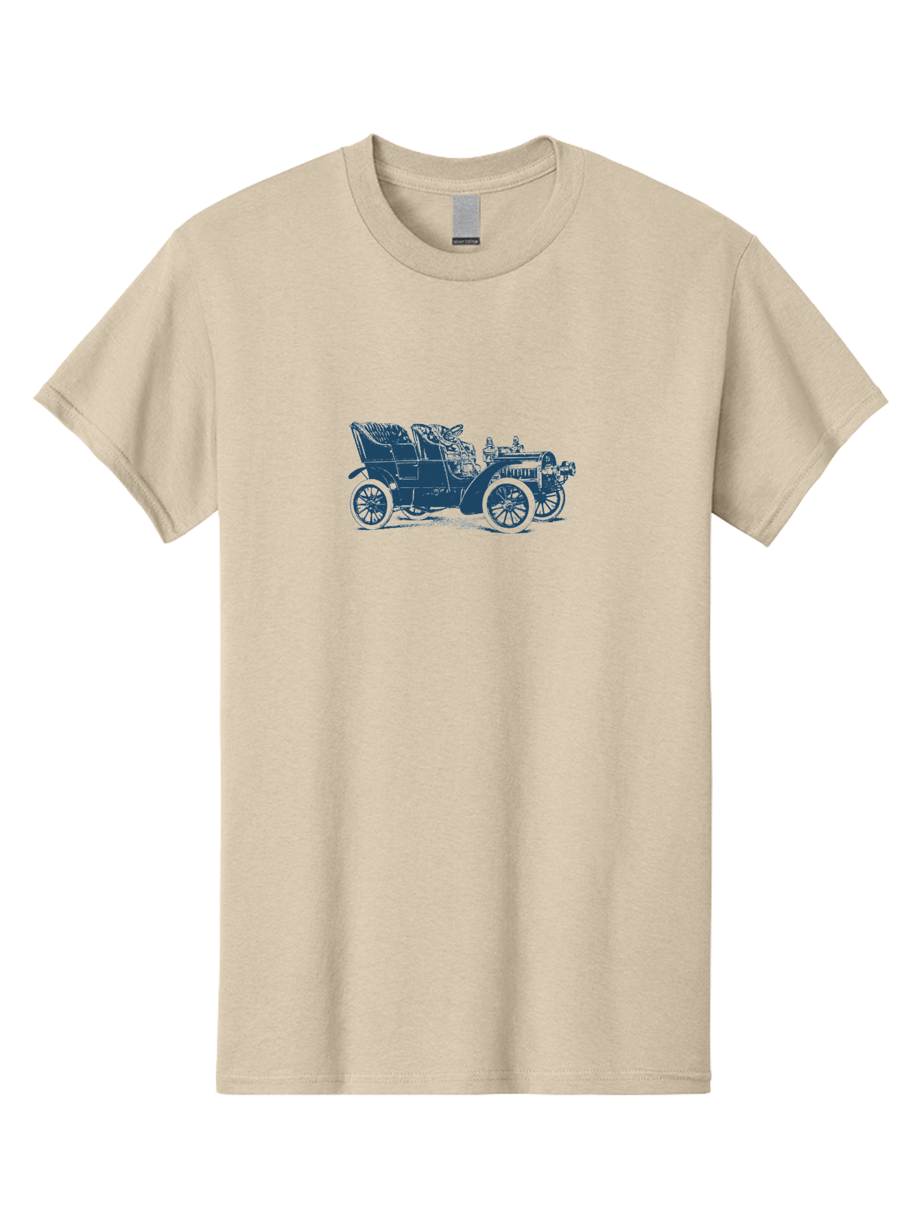 1900S Roadster Drawing Men'S Graphic Tee, 100% Cotton, Comfortable Casual Summer Wear, Machine Washable, Vintage Car, Classic Automobile, Antique Vehicle, Old-Fashioned Transportation, Horse-Less Carriage, Early 20Th Century Car, Retro Style Aae089