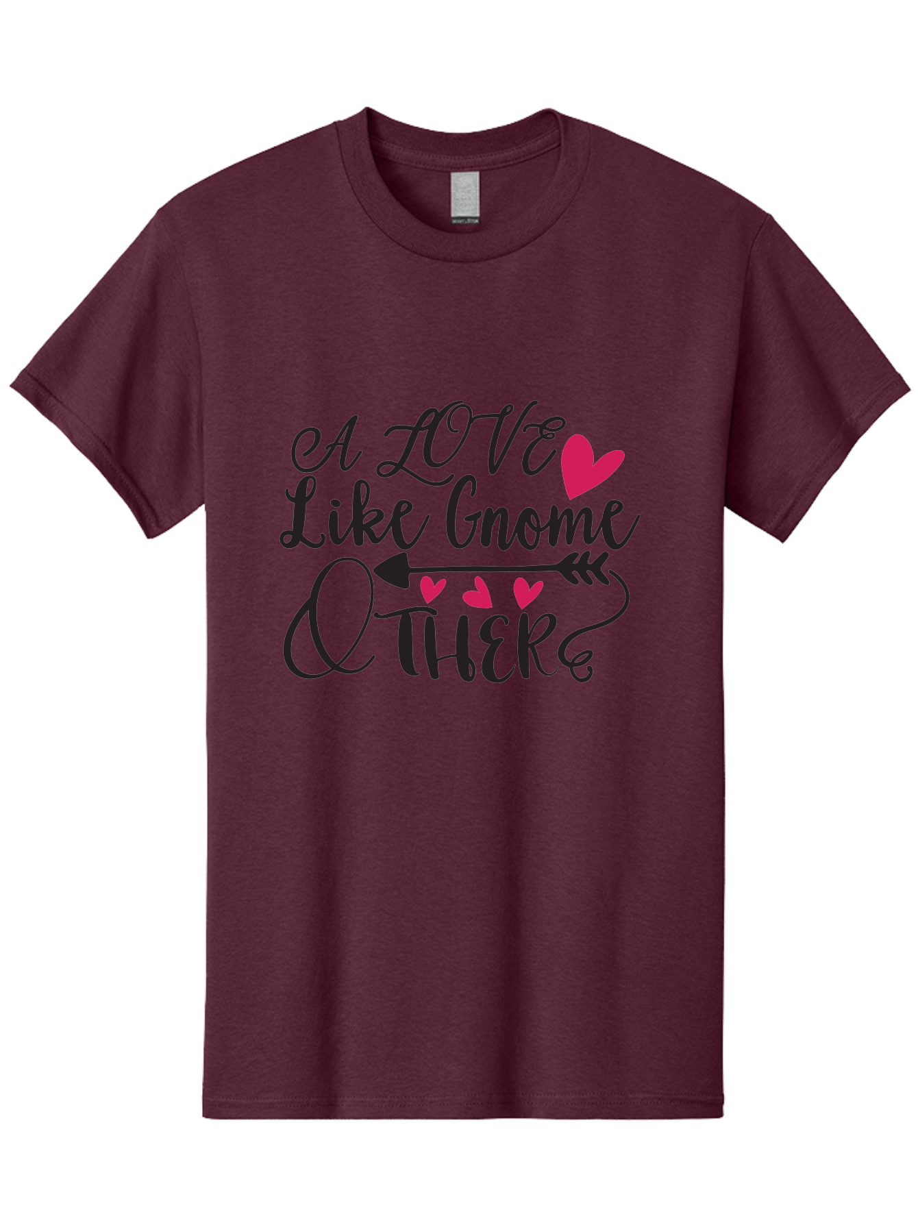 A Love Like Gnome Other Men'S Graphic Tee, 100% Cotton, Comfortable Casual Summer Wear, Machine Washable, Love Quote, Gnome Love, Quirky Phrase, Heartwarming Message, Playful Typography, Cute Design, Whimsical Hearts, Arrow Symbol Aae090