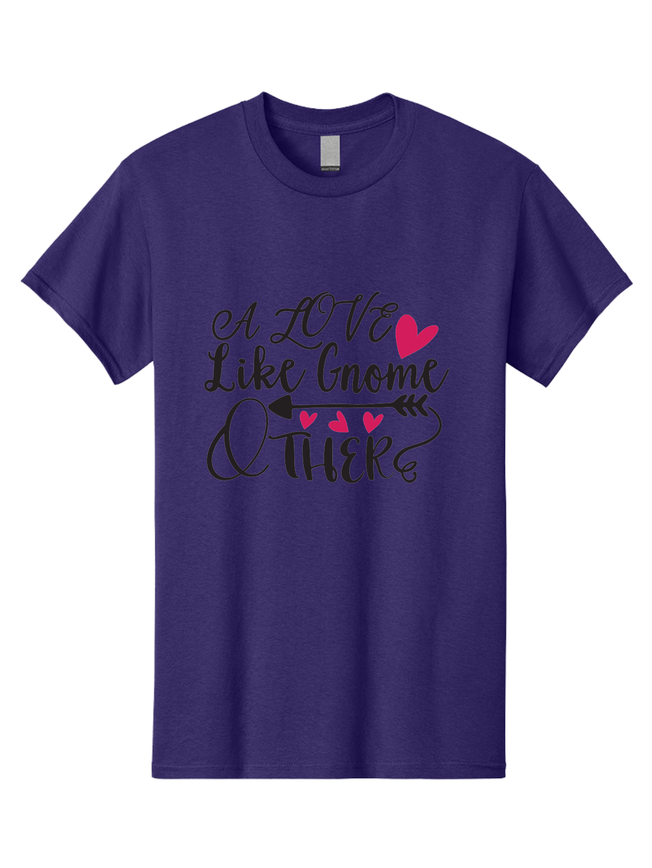 A Love Like Gnome Other Men'S Graphic Tee, 100% Cotton, Comfortable Casual Summer Wear, Machine Washable, Love Quote, Gnome Love, Quirky Phrase, Heartwarming Message, Playful Typography, Cute Design, Whimsical Hearts, Arrow Symbol Aae090