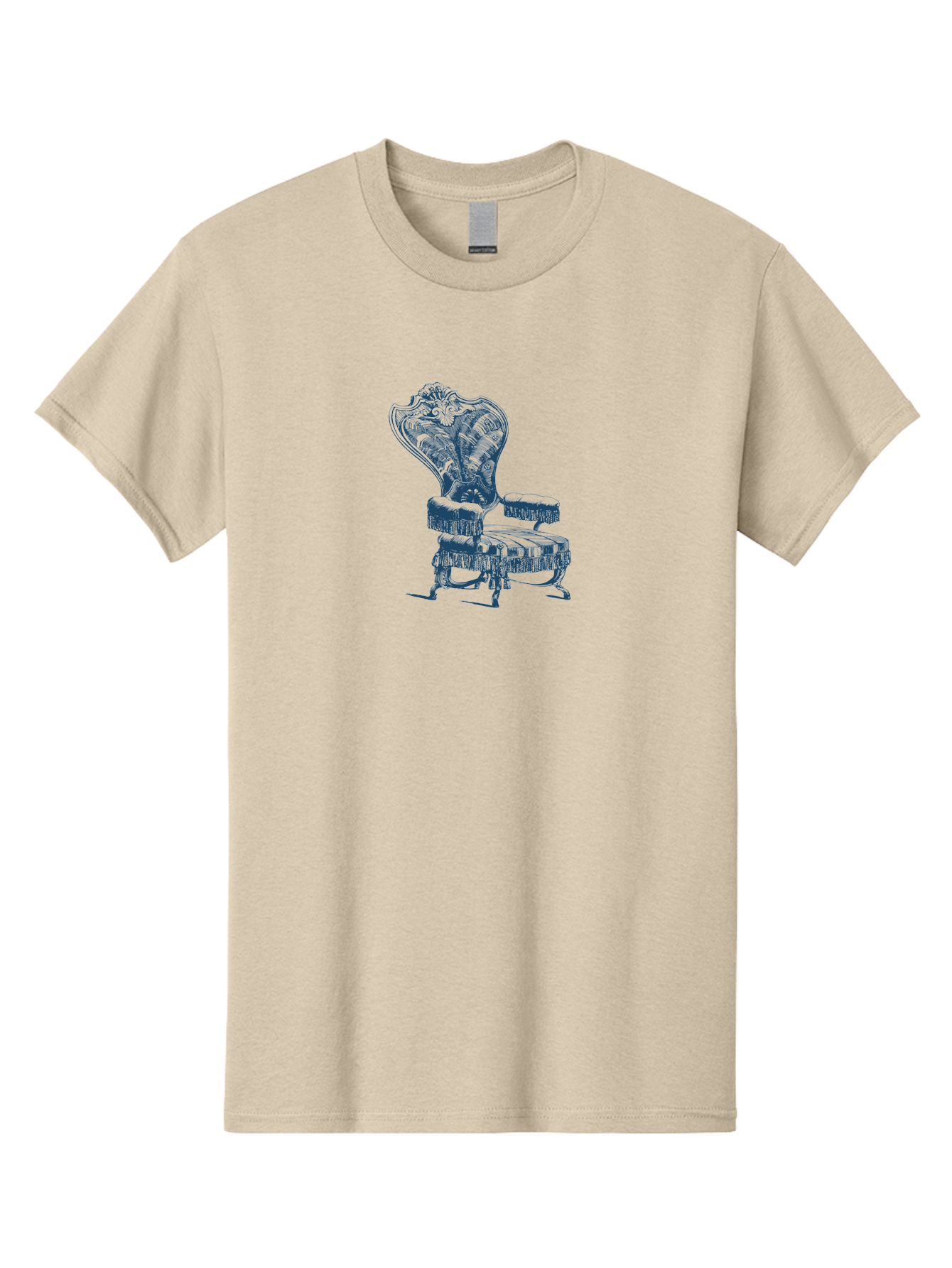 Accent Chair Men'S Graphic Tee, 100% Cotton, Comfortable Casual Summer Wear, Machine Washable, Ornate Chair, Luxurious Furniture, Vintage Decor, Elegant Design, Intricate Details, Fringe Trim, Classic Style, Sophisticated Ambiance, Aae092