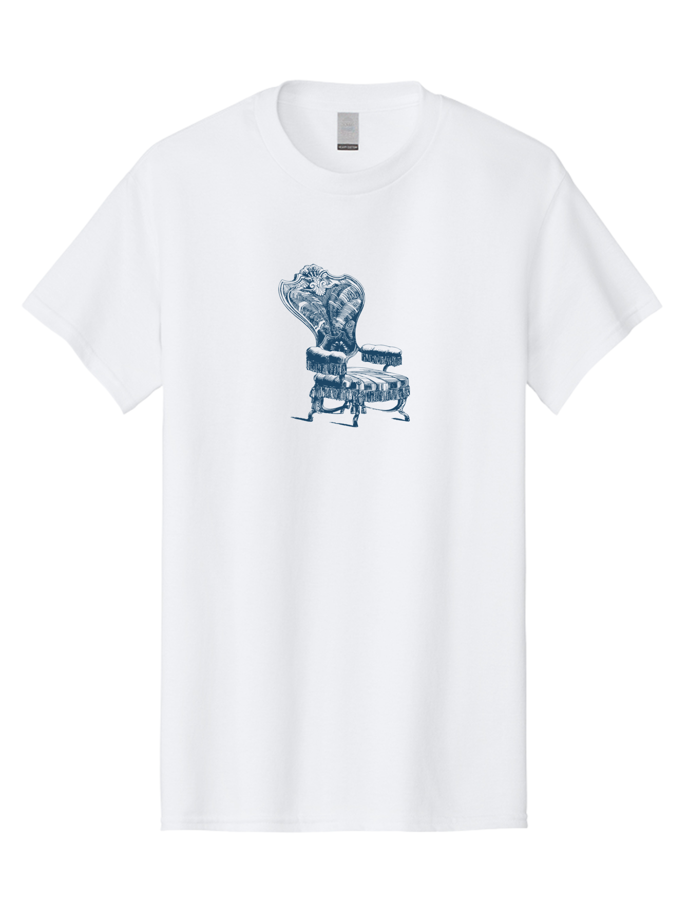 Accent Chair Men'S Graphic Tee, 100% Cotton, Comfortable Casual Summer Wear, Machine Washable, Ornate Chair, Luxurious Furniture, Vintage Decor, Elegant Design, Intricate Details, Fringe Trim, Classic Style, Sophisticated Ambiance, Aae092