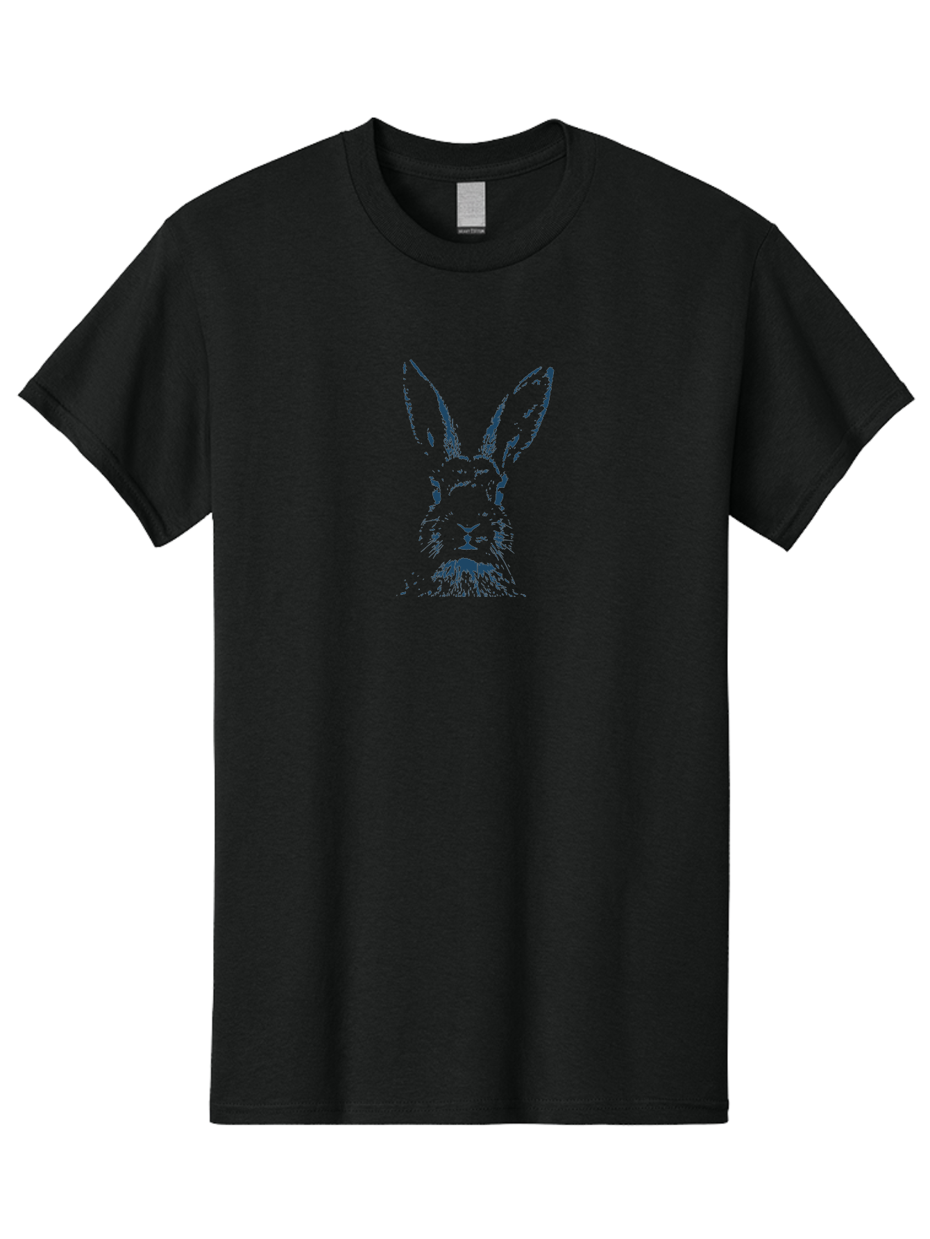 Alert Bunny Men'S Graphic Tee, 100% Cotton, Comfortable Casual Summer Wear, Machine Washable, Rabbit Face, Bunny Portrait, Long Ears, Whiskers, Abstract Art, Creative Design, Animal Illustration, Pop Art Style, Rabbit Features Aae096