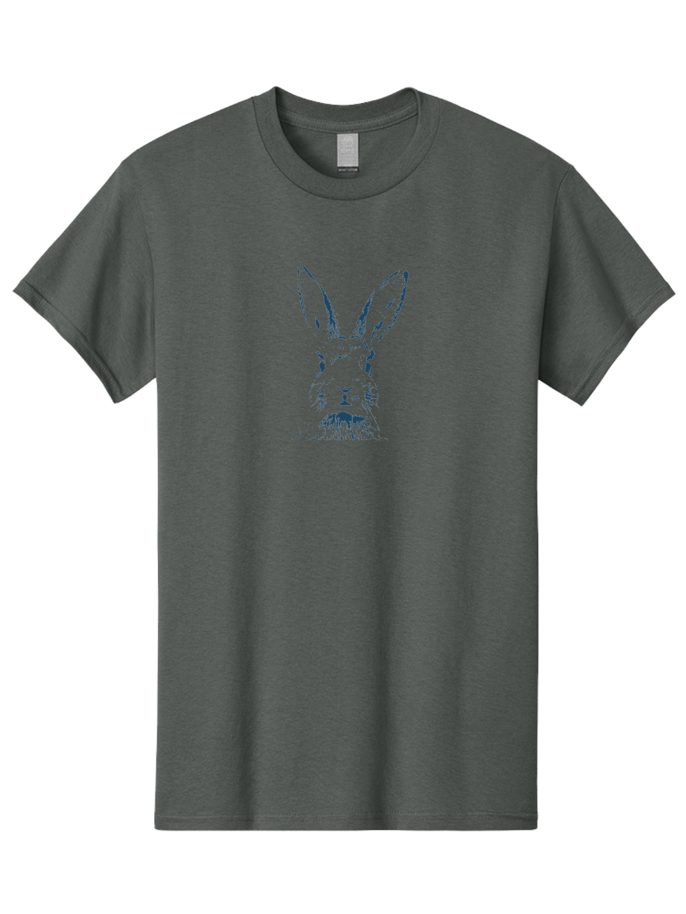 Alert Bunny Men'S Graphic Tee, 100% Cotton, Comfortable Casual Summer Wear, Machine Washable, Rabbit Face, Bunny Portrait, Long Ears, Whiskers, Abstract Art, Creative Design, Animal Illustration, Pop Art Style, Rabbit Features Aae096
