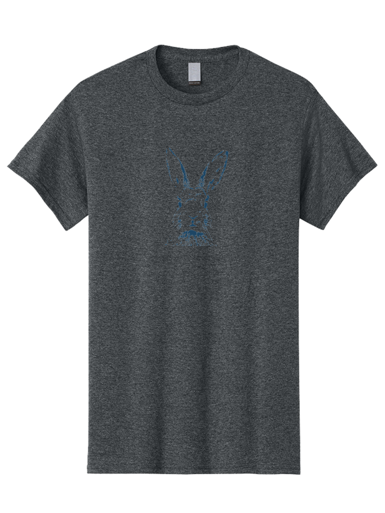 Alert Bunny Men'S Graphic Tee, 100% Cotton, Comfortable Casual Summer Wear, Machine Washable, Rabbit Face, Bunny Portrait, Long Ears, Whiskers, Abstract Art, Creative Design, Animal Illustration, Pop Art Style, Rabbit Features Aae096
