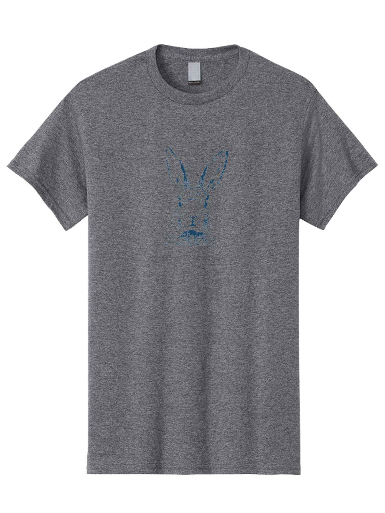 Alert Bunny Men'S Graphic Tee, 100% Cotton, Comfortable Casual Summer Wear, Machine Washable, Rabbit Face, Bunny Portrait, Long Ears, Whiskers, Abstract Art, Creative Design, Animal Illustration, Pop Art Style, Rabbit Features Aae096
