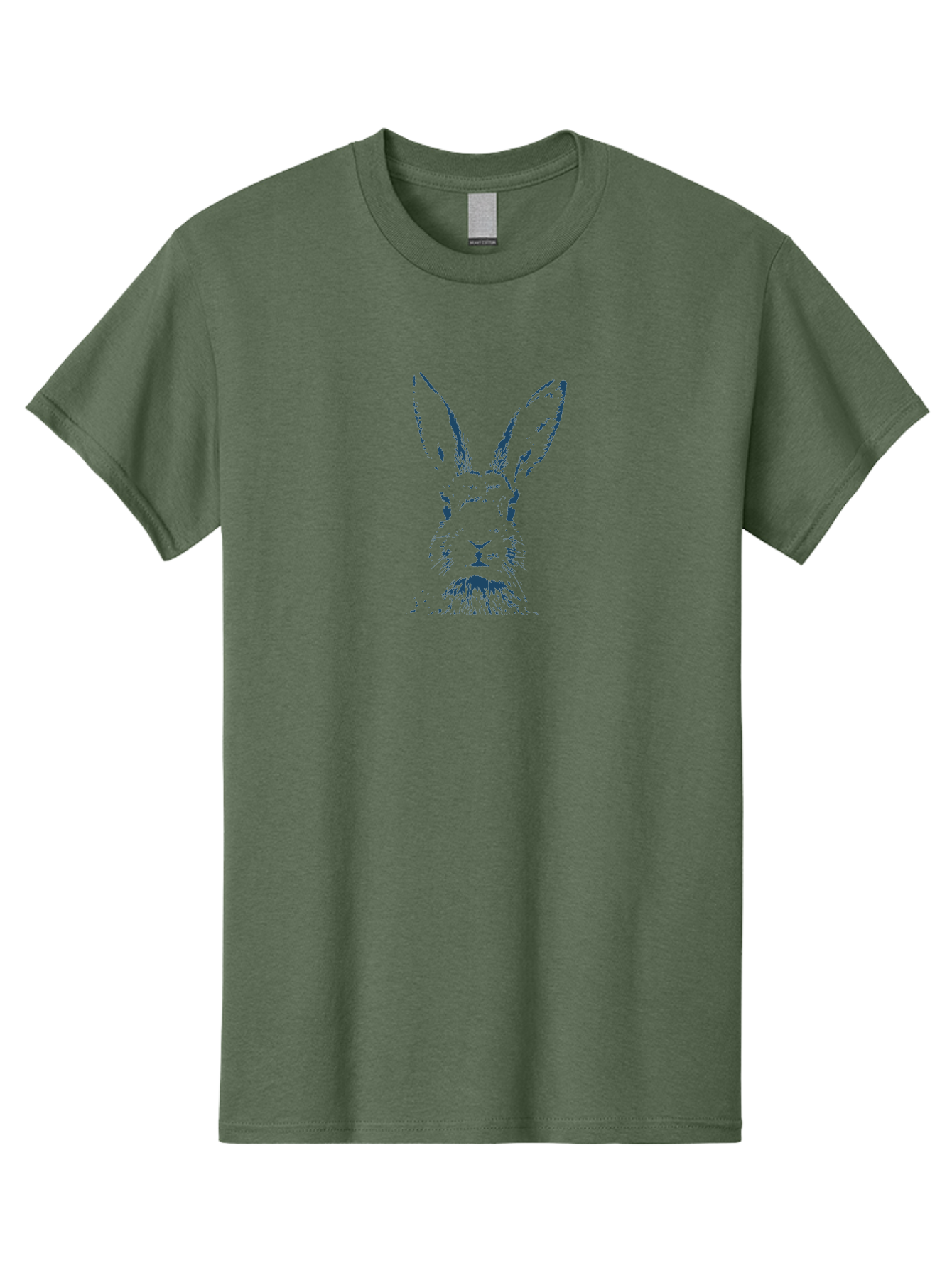 Alert Bunny Men'S Graphic Tee, 100% Cotton, Comfortable Casual Summer Wear, Machine Washable, Rabbit Face, Bunny Portrait, Long Ears, Whiskers, Abstract Art, Creative Design, Animal Illustration, Pop Art Style, Rabbit Features Aae096