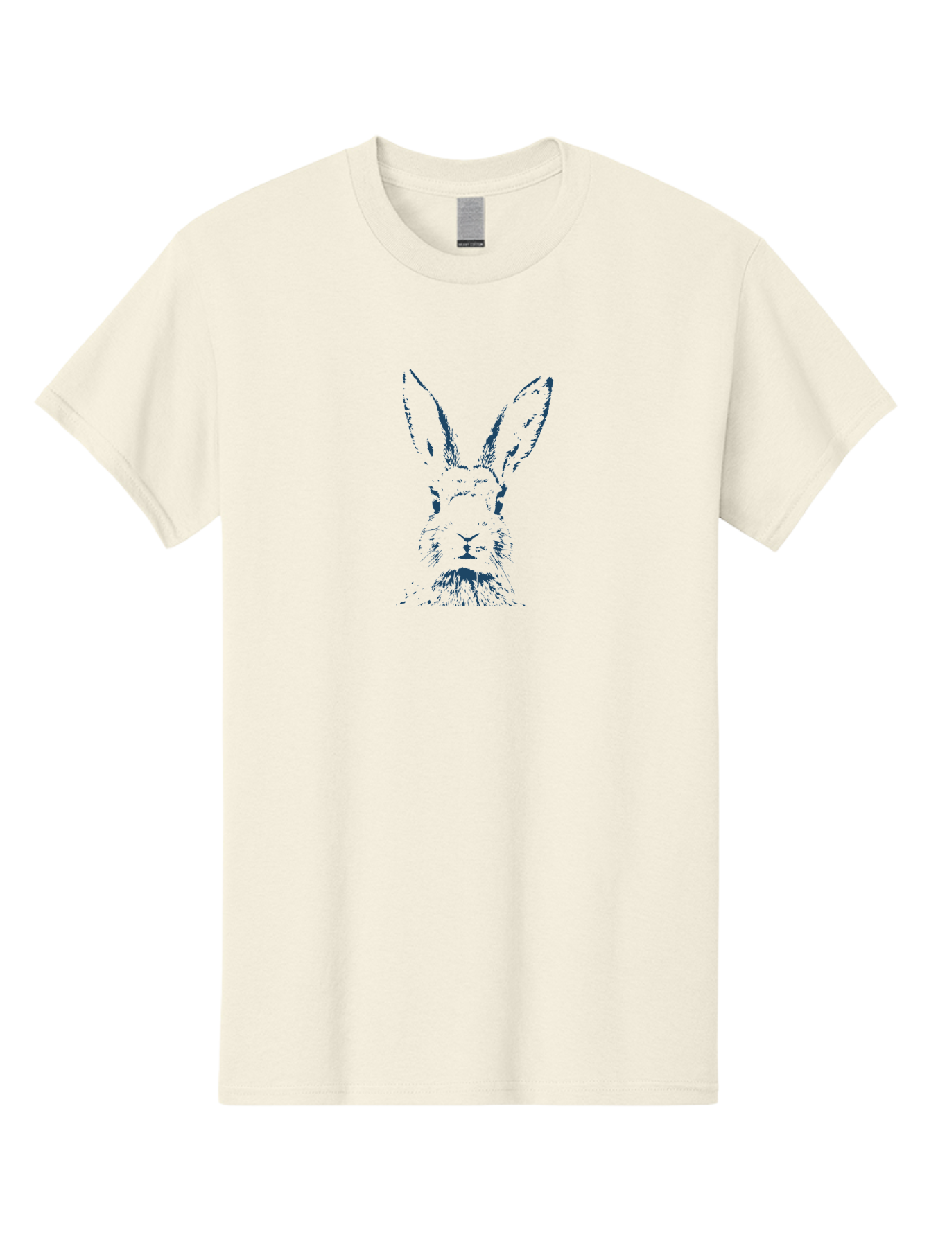 Alert Bunny Men'S Graphic Tee, 100% Cotton, Comfortable Casual Summer Wear, Machine Washable, Rabbit Face, Bunny Portrait, Long Ears, Whiskers, Abstract Art, Creative Design, Animal Illustration, Pop Art Style, Rabbit Features Aae096