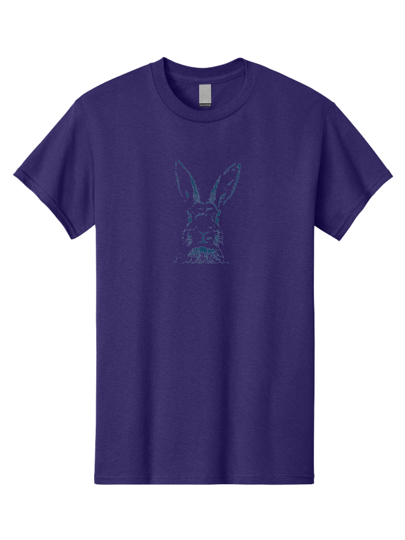Alert Bunny Men'S Graphic Tee, 100% Cotton, Comfortable Casual Summer Wear, Machine Washable, Rabbit Face, Bunny Portrait, Long Ears, Whiskers, Abstract Art, Creative Design, Animal Illustration, Pop Art Style, Rabbit Features Aae096