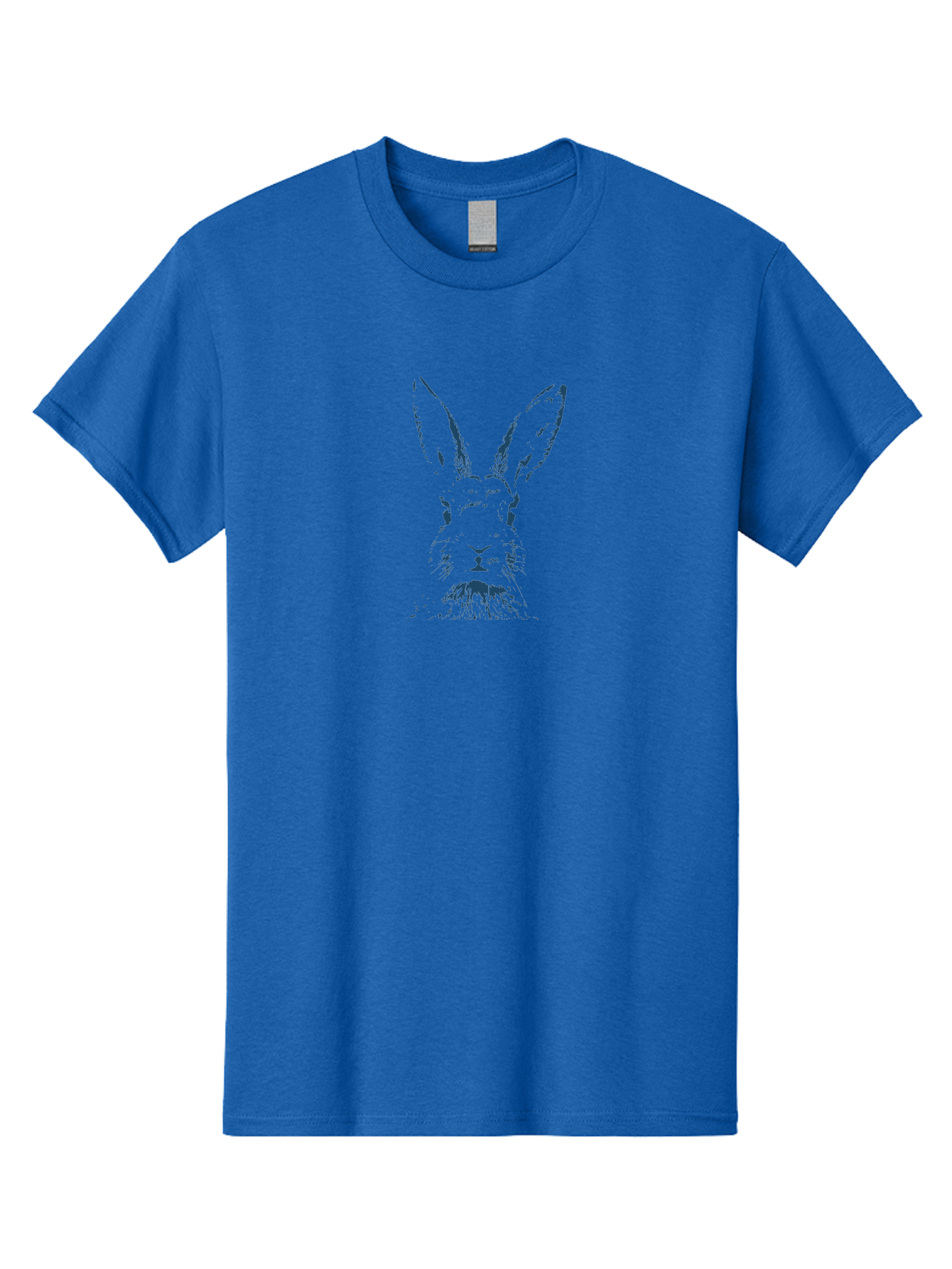 Alert Bunny Men'S Graphic Tee, 100% Cotton, Comfortable Casual Summer Wear, Machine Washable, Rabbit Face, Bunny Portrait, Long Ears, Whiskers, Abstract Art, Creative Design, Animal Illustration, Pop Art Style, Rabbit Features Aae096