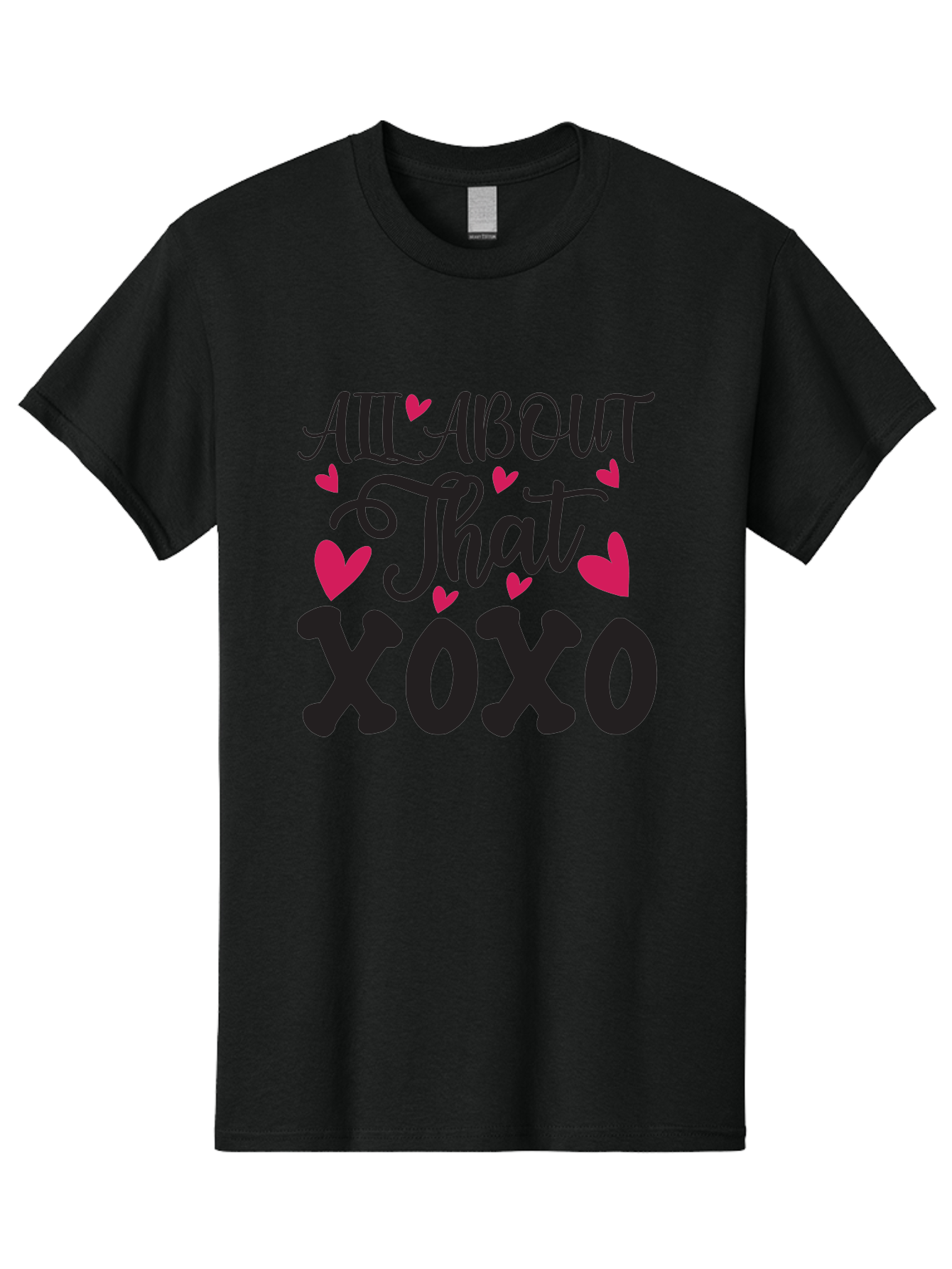 All About That Xoxo Men'S Graphic Tee, 100% Cotton, Comfortable Casual Summer Wear, Machine Washable, Love Quotes, Heart Graphics, Xoxo Phrase, Pink Hearts, Black Typography, Valentines Day, Love Messages, Heart Shapes, Kisses And Hugs Aae097