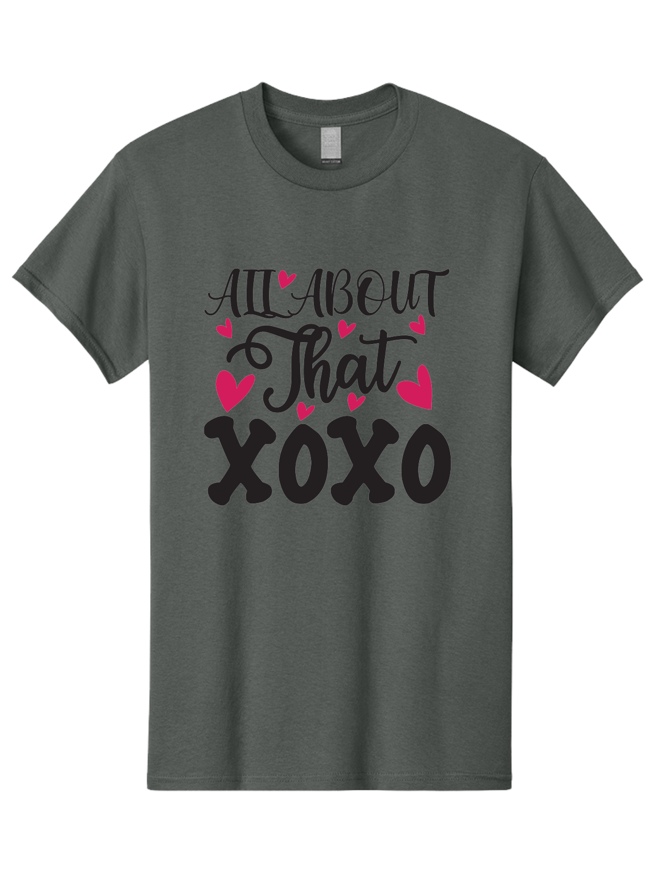 All About That Xoxo Men'S Graphic Tee, 100% Cotton, Comfortable Casual Summer Wear, Machine Washable, Love Quotes, Heart Graphics, Xoxo Phrase, Pink Hearts, Black Typography, Valentines Day, Love Messages, Heart Shapes, Kisses And Hugs Aae097