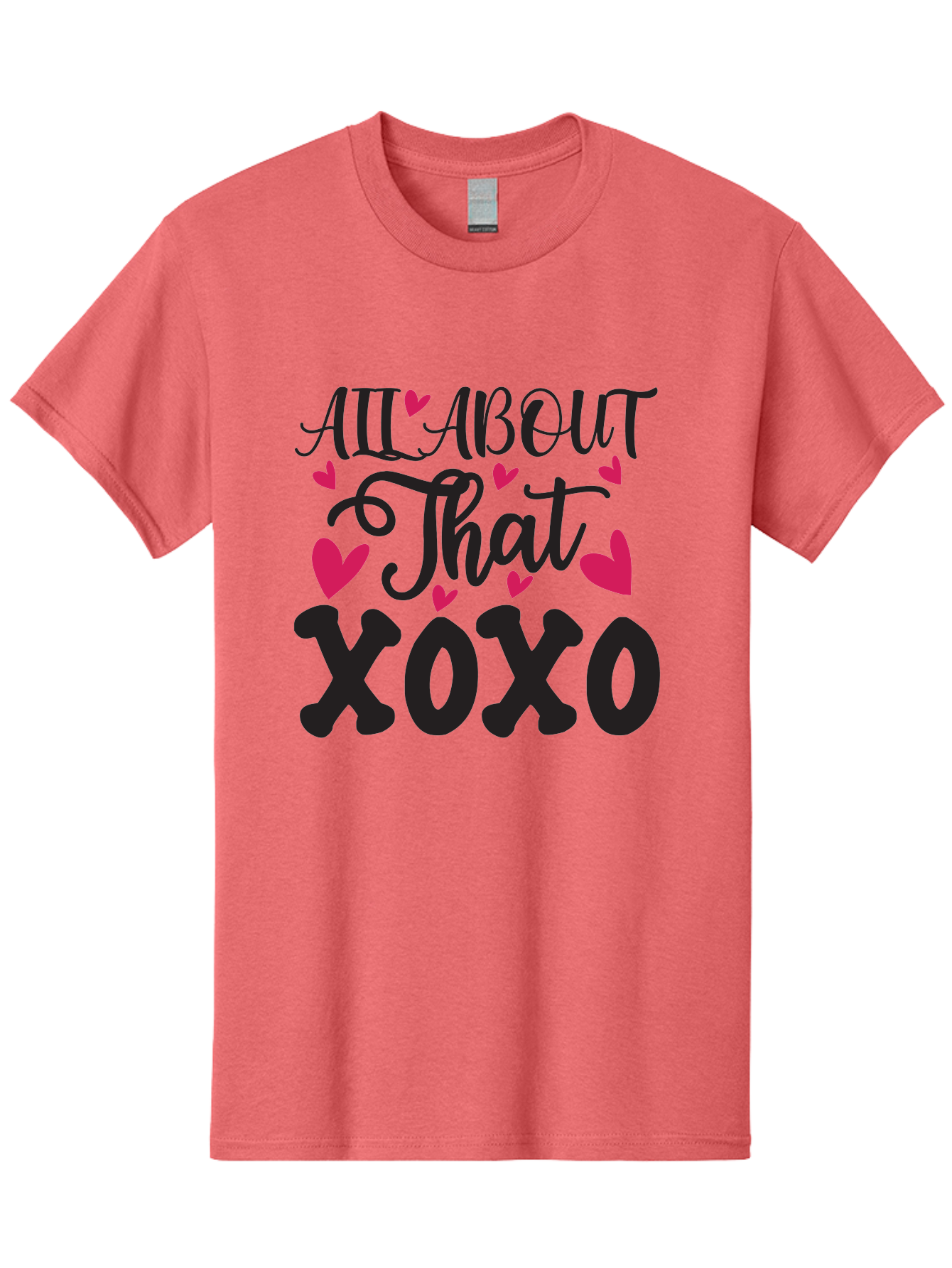 All About That Xoxo Men'S Graphic Tee, 100% Cotton, Comfortable Casual Summer Wear, Machine Washable, Love Quotes, Heart Graphics, Xoxo Phrase, Pink Hearts, Black Typography, Valentines Day, Love Messages, Heart Shapes, Kisses And Hugs Aae097