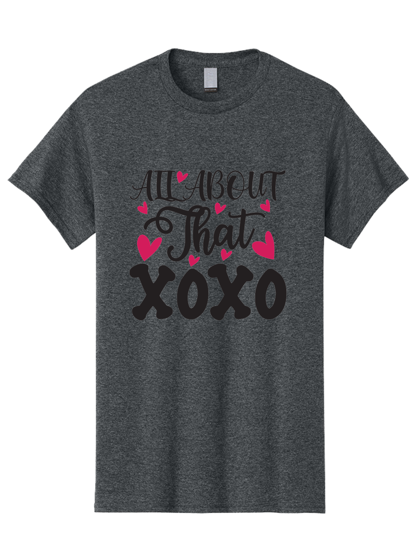All About That Xoxo Men'S Graphic Tee, 100% Cotton, Comfortable Casual Summer Wear, Machine Washable, Love Quotes, Heart Graphics, Xoxo Phrase, Pink Hearts, Black Typography, Valentines Day, Love Messages, Heart Shapes, Kisses And Hugs Aae097