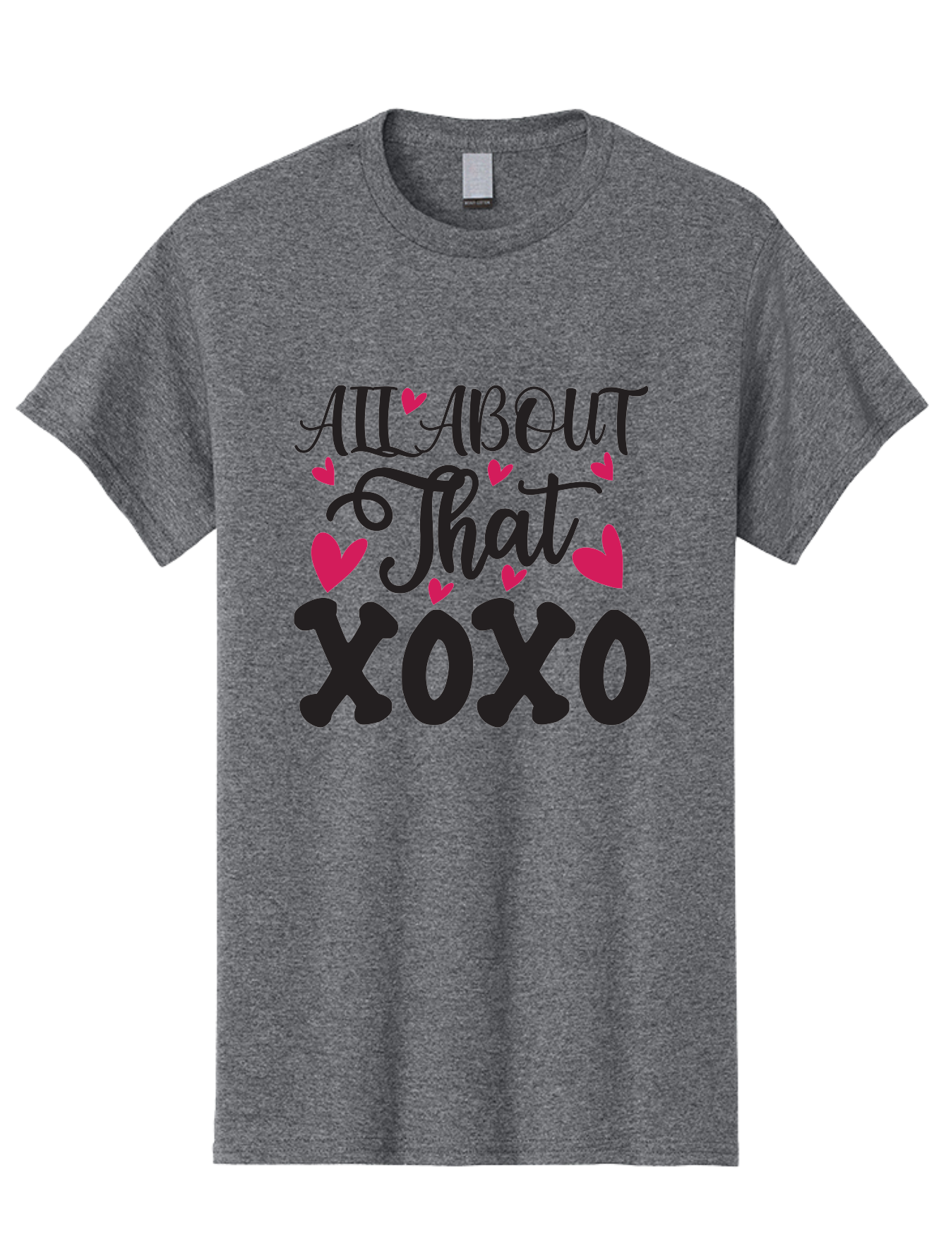 All About That Xoxo Men'S Graphic Tee, 100% Cotton, Comfortable Casual Summer Wear, Machine Washable, Love Quotes, Heart Graphics, Xoxo Phrase, Pink Hearts, Black Typography, Valentines Day, Love Messages, Heart Shapes, Kisses And Hugs Aae097