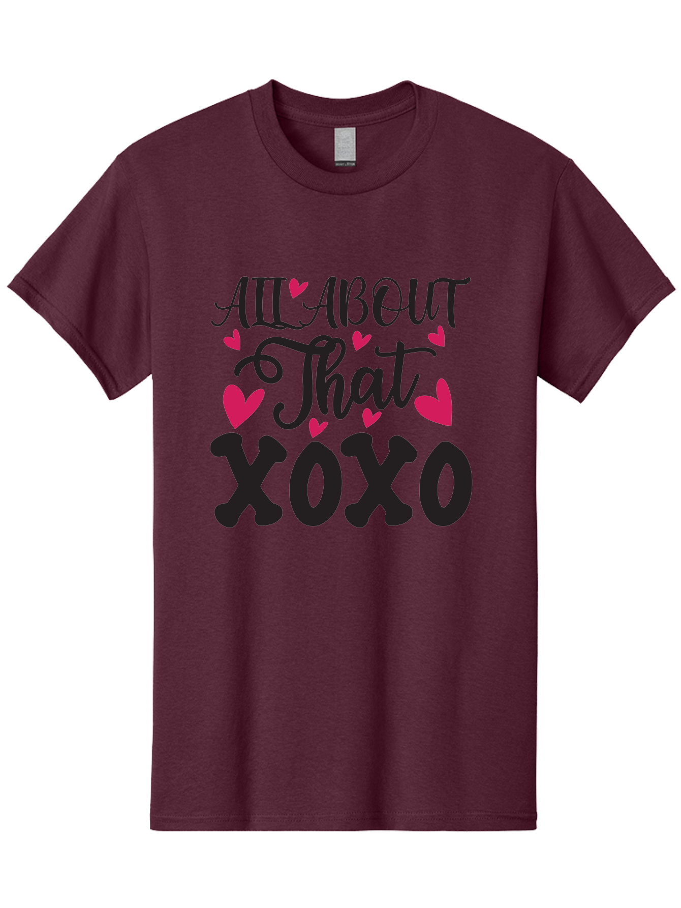 All About That Xoxo Men'S Graphic Tee, 100% Cotton, Comfortable Casual Summer Wear, Machine Washable, Love Quotes, Heart Graphics, Xoxo Phrase, Pink Hearts, Black Typography, Valentines Day, Love Messages, Heart Shapes, Kisses And Hugs Aae097