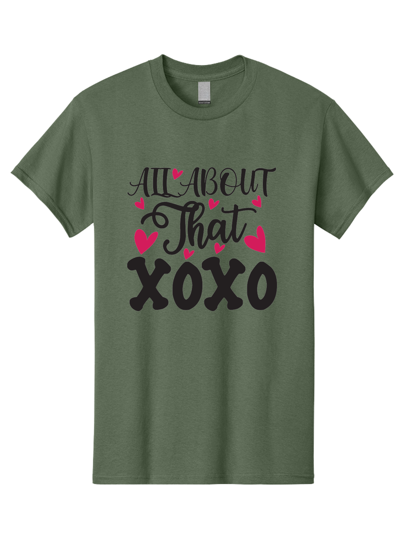 All About That Xoxo Men'S Graphic Tee, 100% Cotton, Comfortable Casual Summer Wear, Machine Washable, Love Quotes, Heart Graphics, Xoxo Phrase, Pink Hearts, Black Typography, Valentines Day, Love Messages, Heart Shapes, Kisses And Hugs Aae097