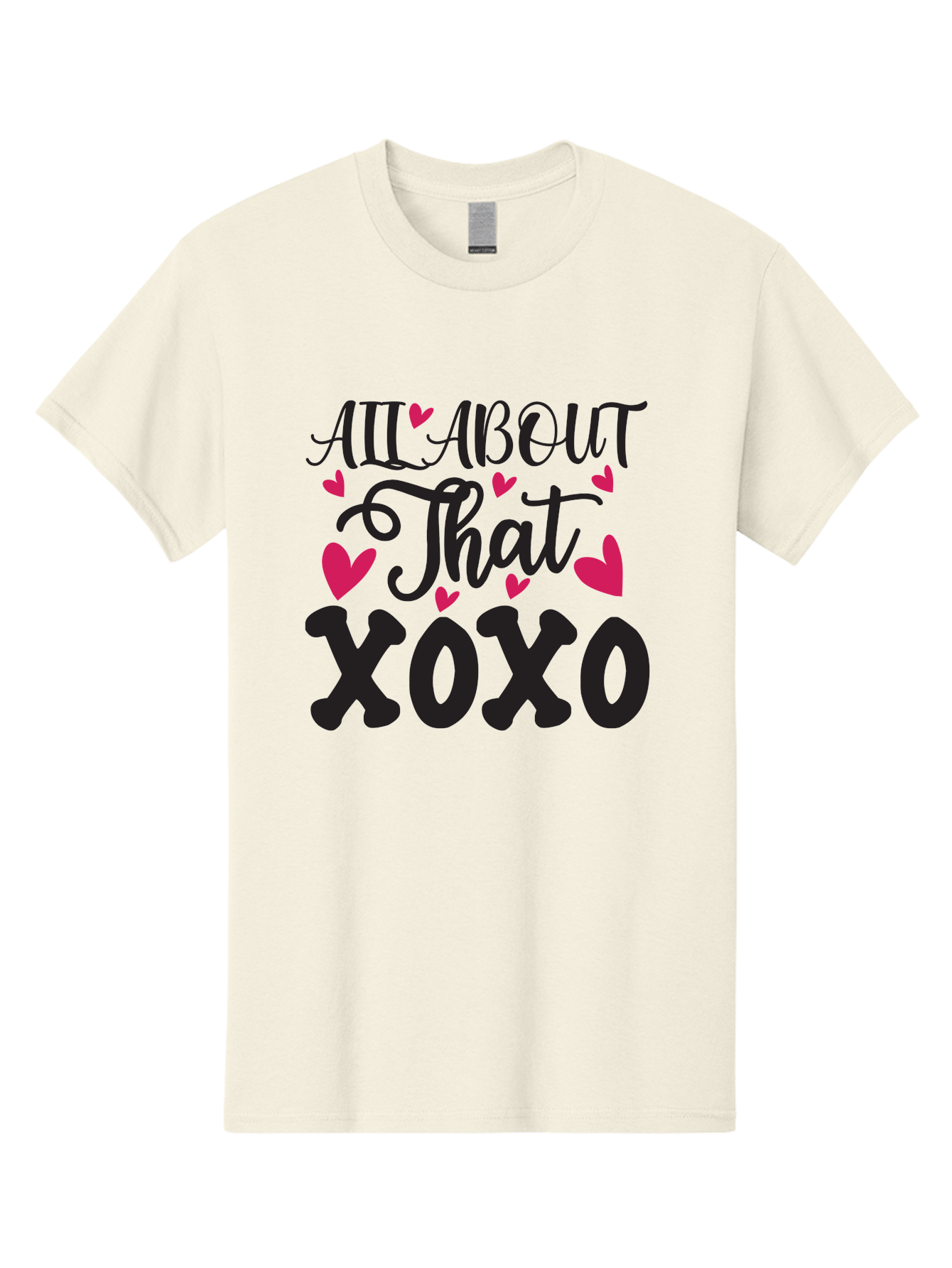 All About That Xoxo Men'S Graphic Tee, 100% Cotton, Comfortable Casual Summer Wear, Machine Washable, Love Quotes, Heart Graphics, Xoxo Phrase, Pink Hearts, Black Typography, Valentines Day, Love Messages, Heart Shapes, Kisses And Hugs Aae097