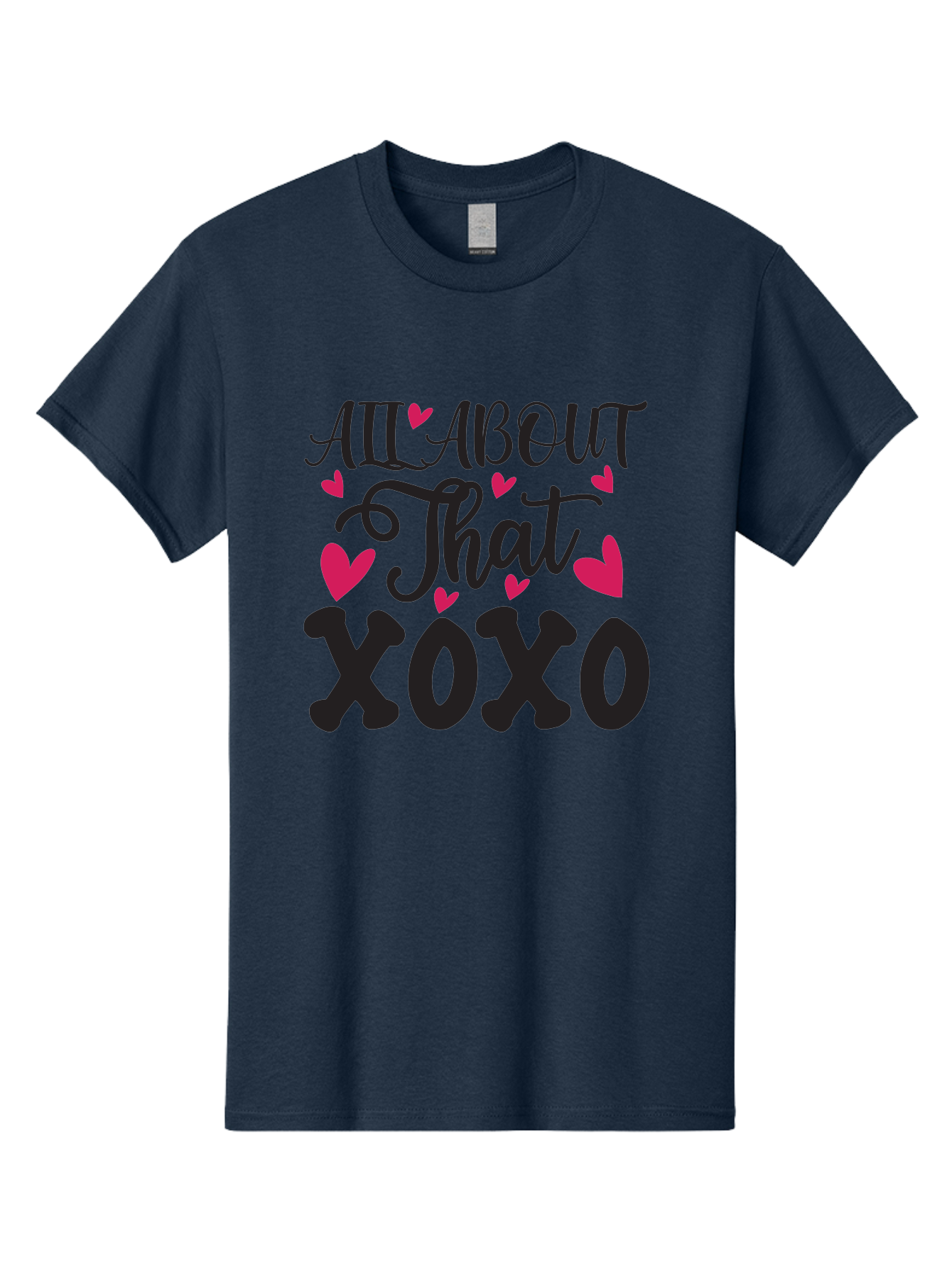 All About That Xoxo Men'S Graphic Tee, 100% Cotton, Comfortable Casual Summer Wear, Machine Washable, Love Quotes, Heart Graphics, Xoxo Phrase, Pink Hearts, Black Typography, Valentines Day, Love Messages, Heart Shapes, Kisses And Hugs Aae097
