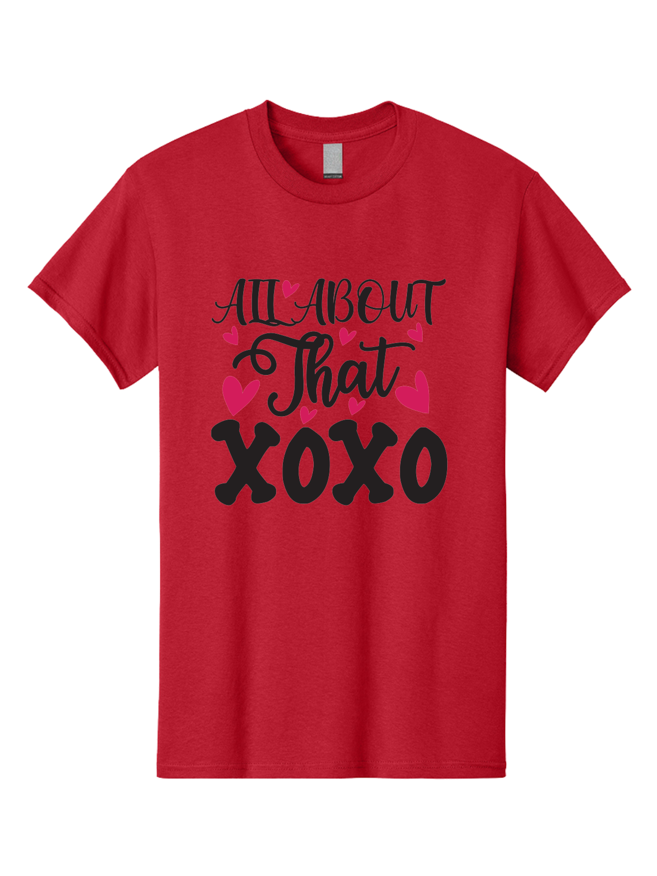 All About That Xoxo Men'S Graphic Tee, 100% Cotton, Comfortable Casual Summer Wear, Machine Washable, Love Quotes, Heart Graphics, Xoxo Phrase, Pink Hearts, Black Typography, Valentines Day, Love Messages, Heart Shapes, Kisses And Hugs Aae097