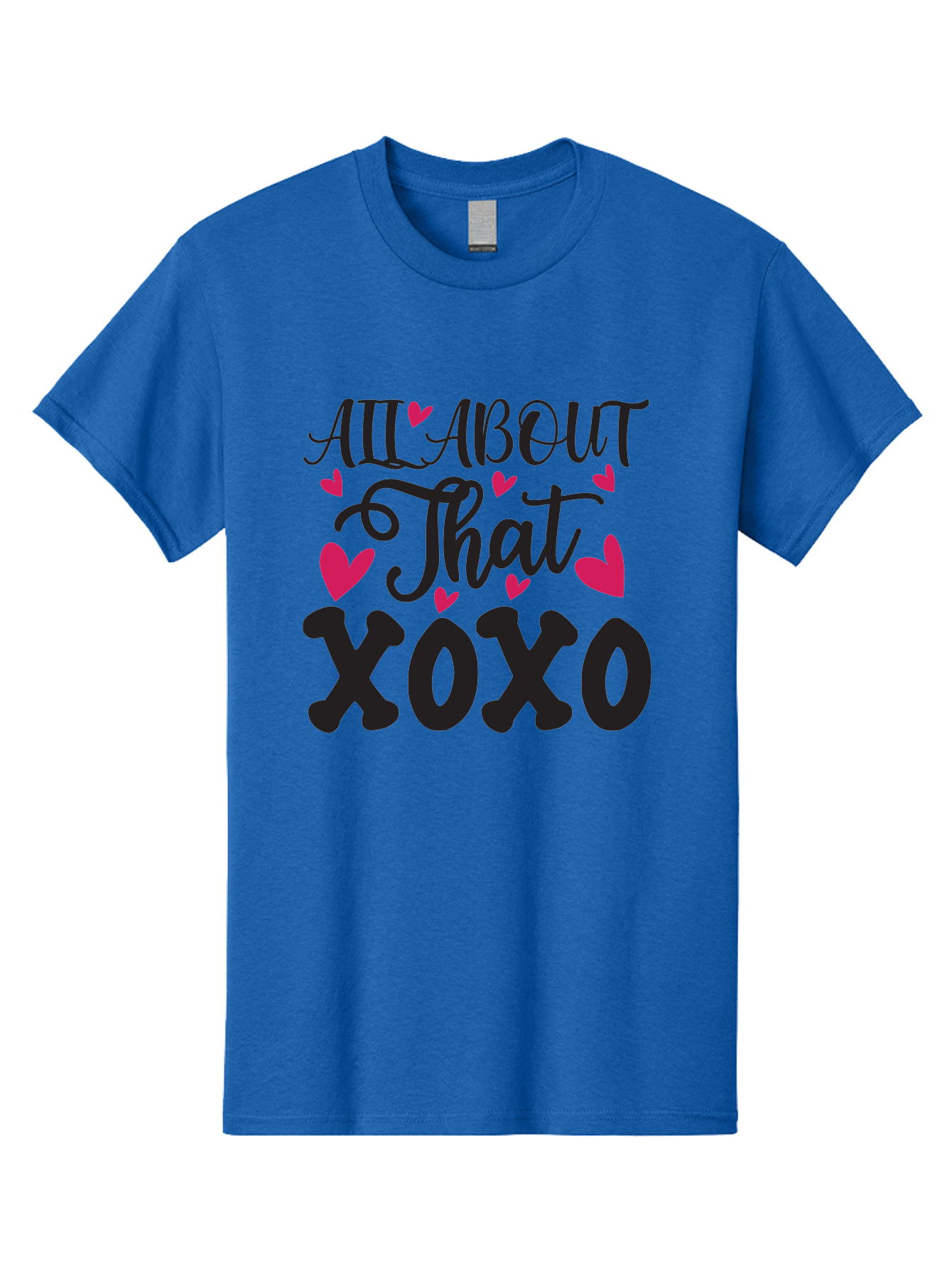 All About That Xoxo Men'S Graphic Tee, 100% Cotton, Comfortable Casual Summer Wear, Machine Washable, Love Quotes, Heart Graphics, Xoxo Phrase, Pink Hearts, Black Typography, Valentines Day, Love Messages, Heart Shapes, Kisses And Hugs Aae097