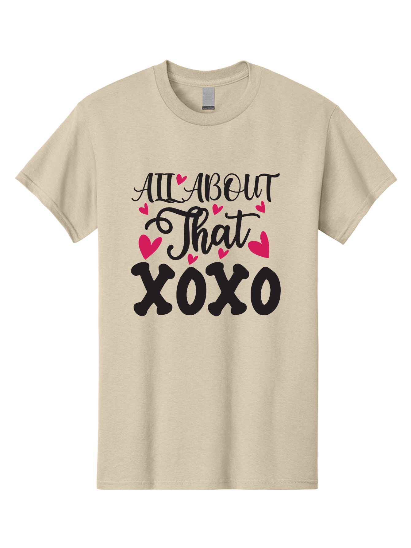 All About That Xoxo Men'S Graphic Tee, 100% Cotton, Comfortable Casual Summer Wear, Machine Washable, Love Quotes, Heart Graphics, Xoxo Phrase, Pink Hearts, Black Typography, Valentines Day, Love Messages, Heart Shapes, Kisses And Hugs Aae097