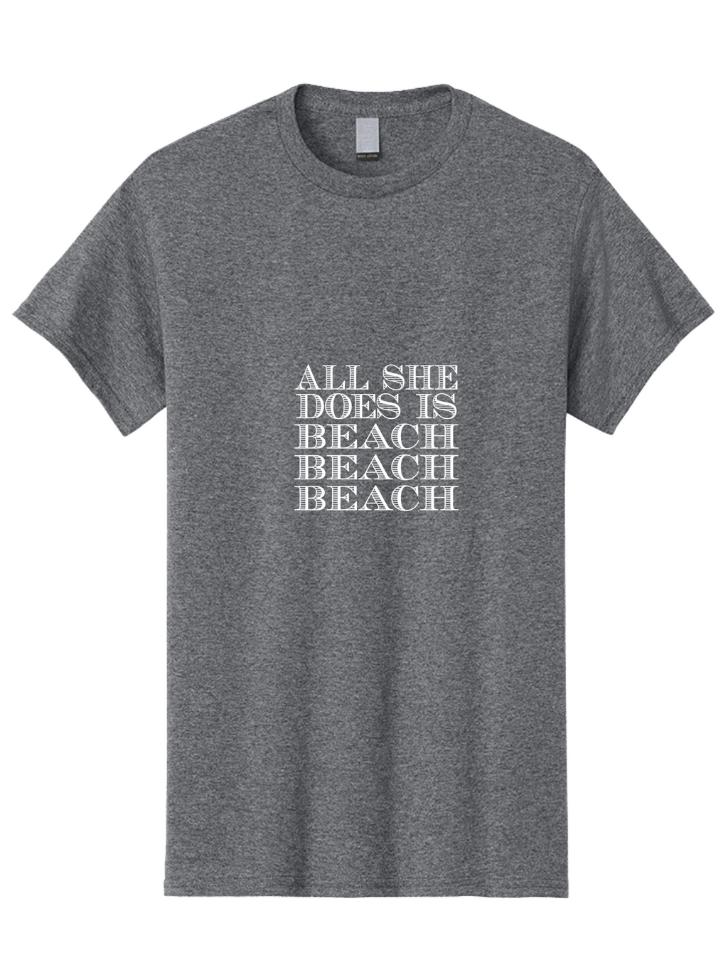 All She Does Is Men'S Graphic Tee, 100% Cotton, Comfortable Casual Summer Wear, Machine Washable, Beach Lifestyle, Beach Quotes, Summer Vibes, Coastal Living, Beachy Feel, Positive Affirmations Aae098