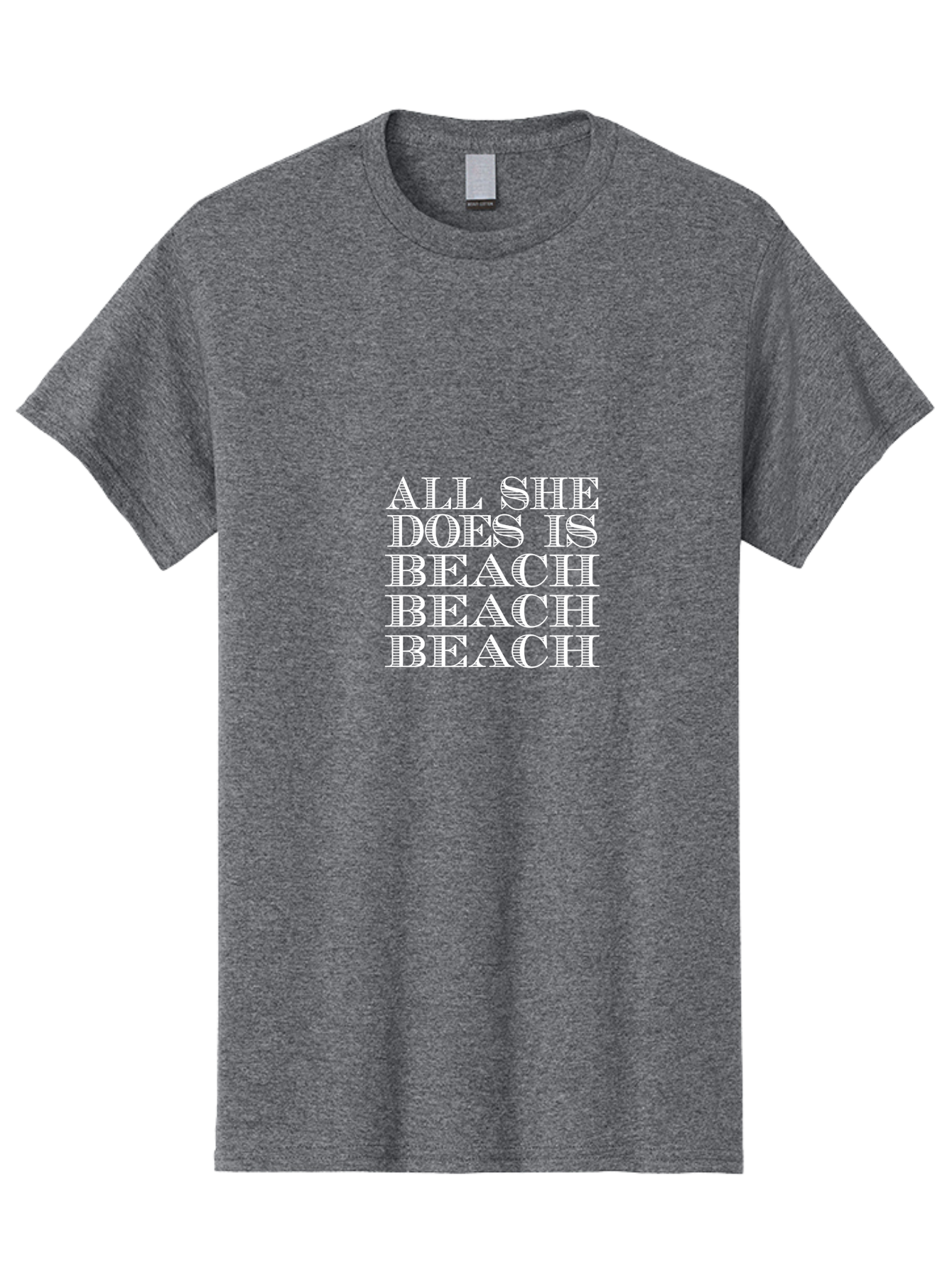All She Does Is Men'S Graphic Tee, 100% Cotton, Comfortable Casual Summer Wear, Machine Washable, Beach Lifestyle, Beach Quotes, Summer Vibes, Coastal Living, Beachy Feel, Positive Affirmations Aae098