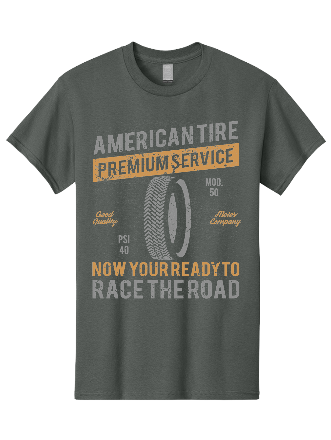 American Tire Distressed Men'S Graphic Tee, 100% Cotton, Comfortable Casual Summer Wear, Machine Washable, American Tire Premium Service, Vehicle Maintenance, Road Safety, Tire Quality, Good Company, Racing Tires, Automotive Services, Aae101