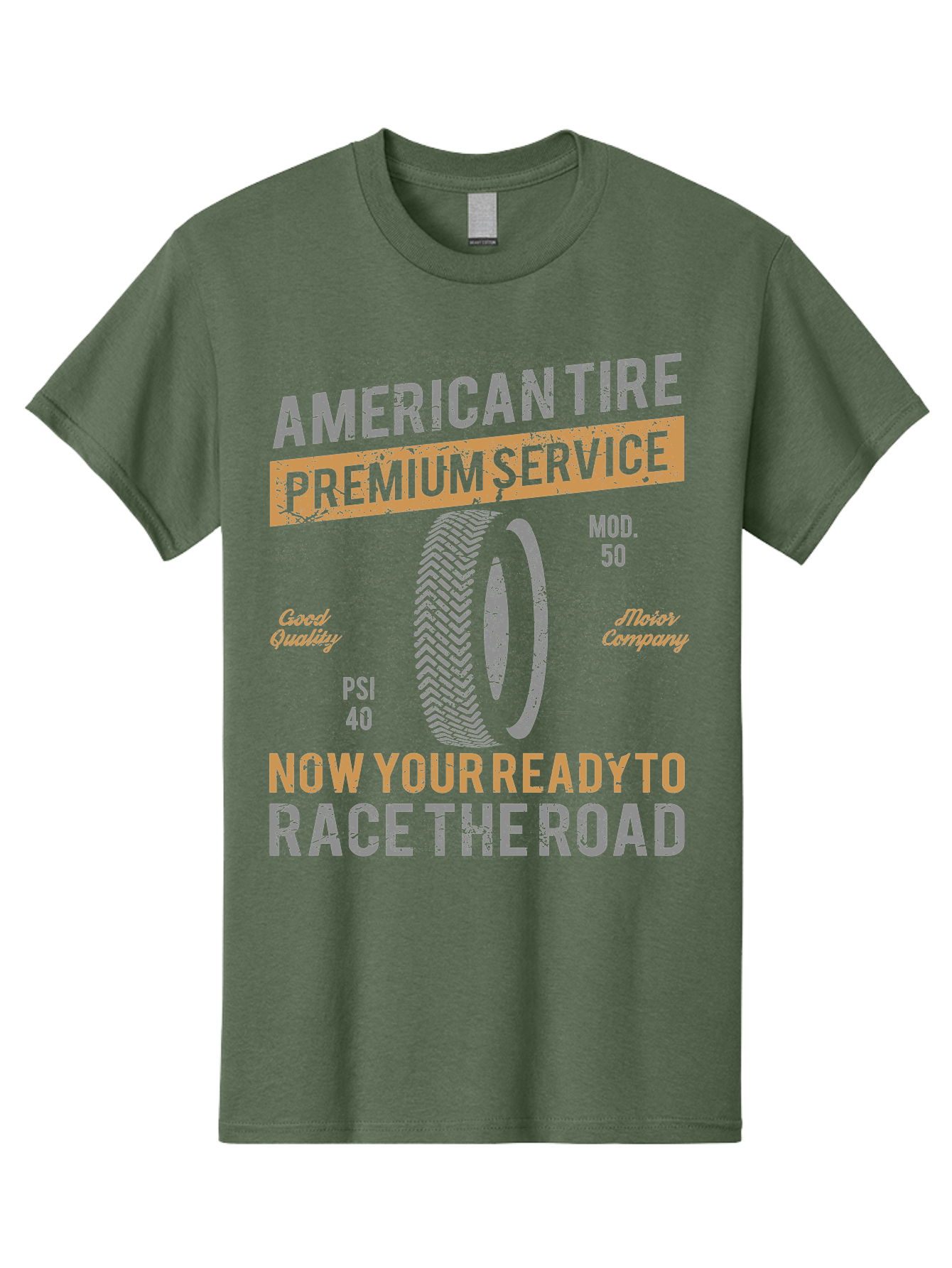 American Tire Distressed Men'S Graphic Tee, 100% Cotton, Comfortable Casual Summer Wear, Machine Washable, American Tire Premium Service, Vehicle Maintenance, Road Safety, Tire Quality, Good Company, Racing Tires, Automotive Services, Aae101