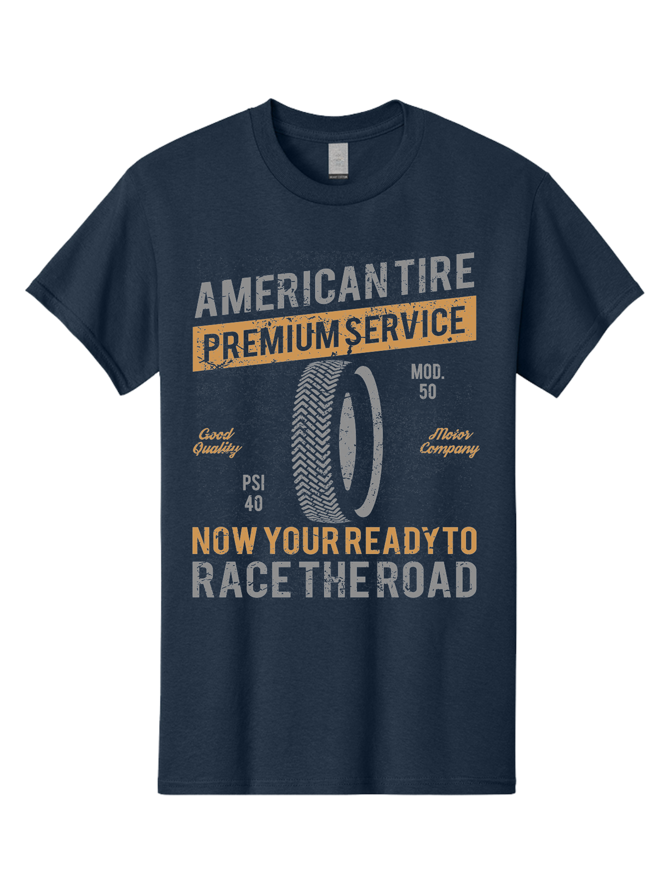 American Tire Distressed Men'S Graphic Tee, 100% Cotton, Comfortable Casual Summer Wear, Machine Washable, American Tire Premium Service, Vehicle Maintenance, Road Safety, Tire Quality, Good Company, Racing Tires, Automotive Services, Aae101