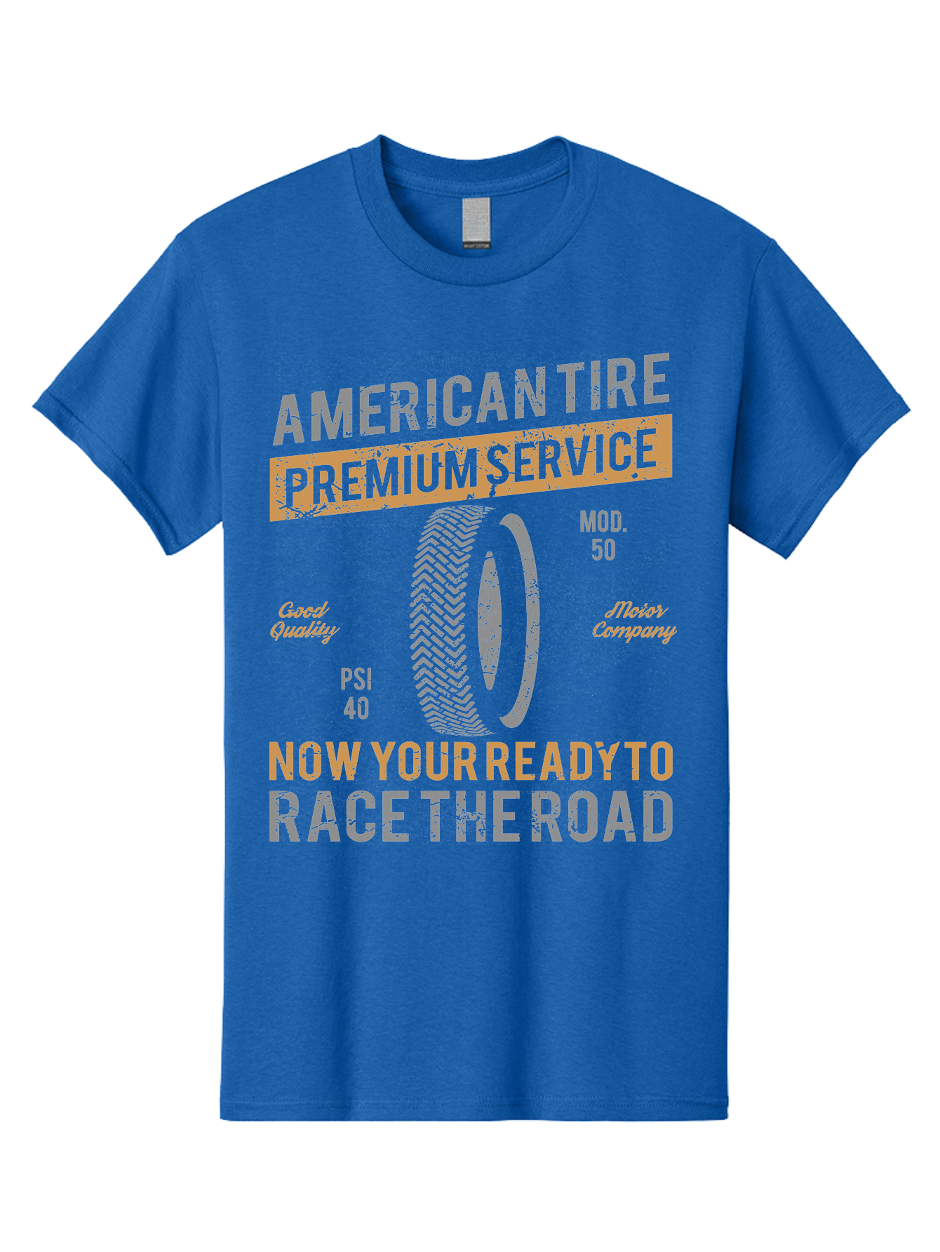 American Tire Distressed Men'S Graphic Tee, 100% Cotton, Comfortable Casual Summer Wear, Machine Washable, American Tire Premium Service, Vehicle Maintenance, Road Safety, Tire Quality, Good Company, Racing Tires, Automotive Services, Aae101