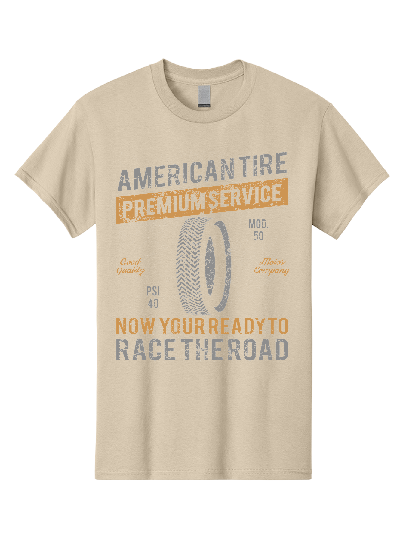 American Tire Distressed Men'S Graphic Tee, 100% Cotton, Comfortable Casual Summer Wear, Machine Washable, American Tire Premium Service, Vehicle Maintenance, Road Safety, Tire Quality, Good Company, Racing Tires, Automotive Services, Aae101