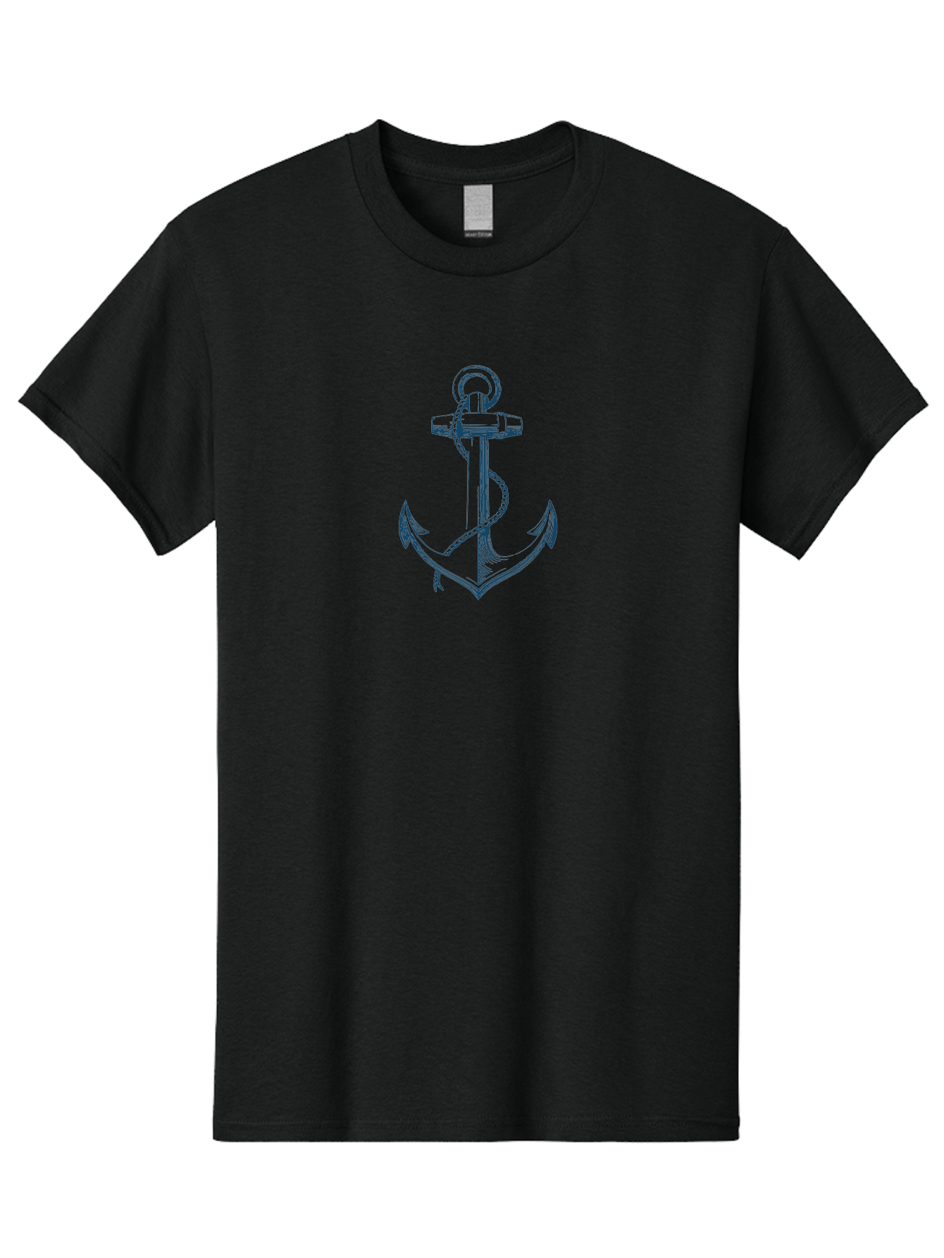 Anchor Men'S Graphic Tee, 100% Cotton, Comfortable Casual Summer Wear, Machine Washable, Anchor Symbol, Nautical Theme, Rope Wrapped, Vintage Illustration, Maritime Emblem, Naval Anchor, Ocean Icon, Naval Symbol Aae102