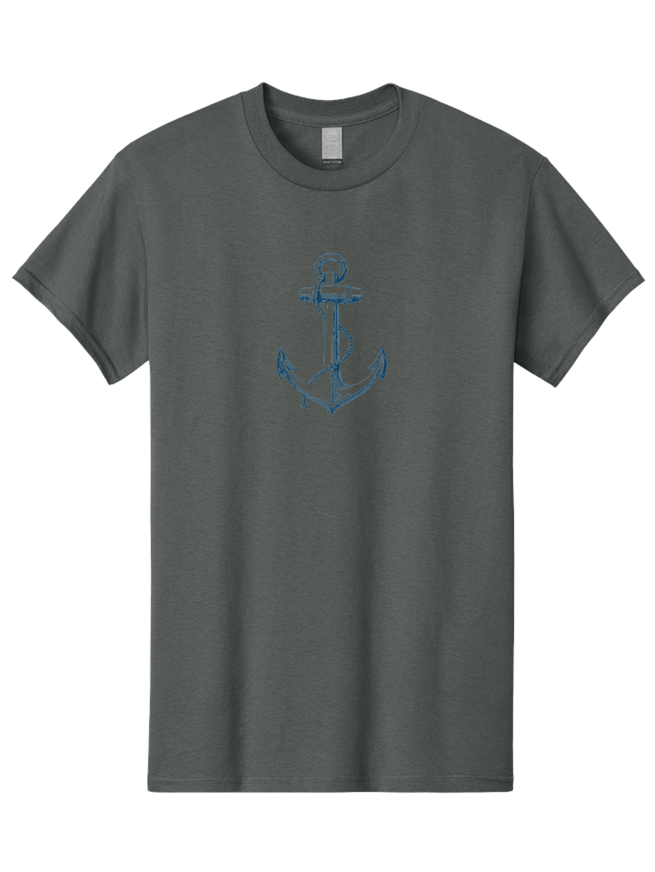 Anchor Men'S Graphic Tee, 100% Cotton, Comfortable Casual Summer Wear, Machine Washable, Anchor Symbol, Nautical Theme, Rope Wrapped, Vintage Illustration, Maritime Emblem, Naval Anchor, Ocean Icon, Naval Symbol Aae102