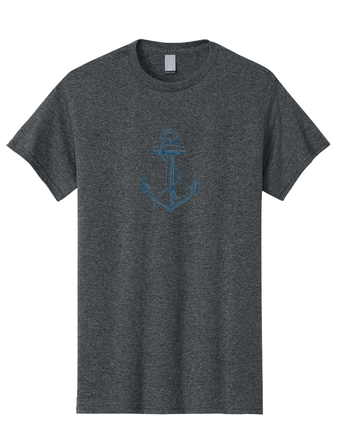 Anchor Men'S Graphic Tee, 100% Cotton, Comfortable Casual Summer Wear, Machine Washable, Anchor Symbol, Nautical Theme, Rope Wrapped, Vintage Illustration, Maritime Emblem, Naval Anchor, Ocean Icon, Naval Symbol Aae102