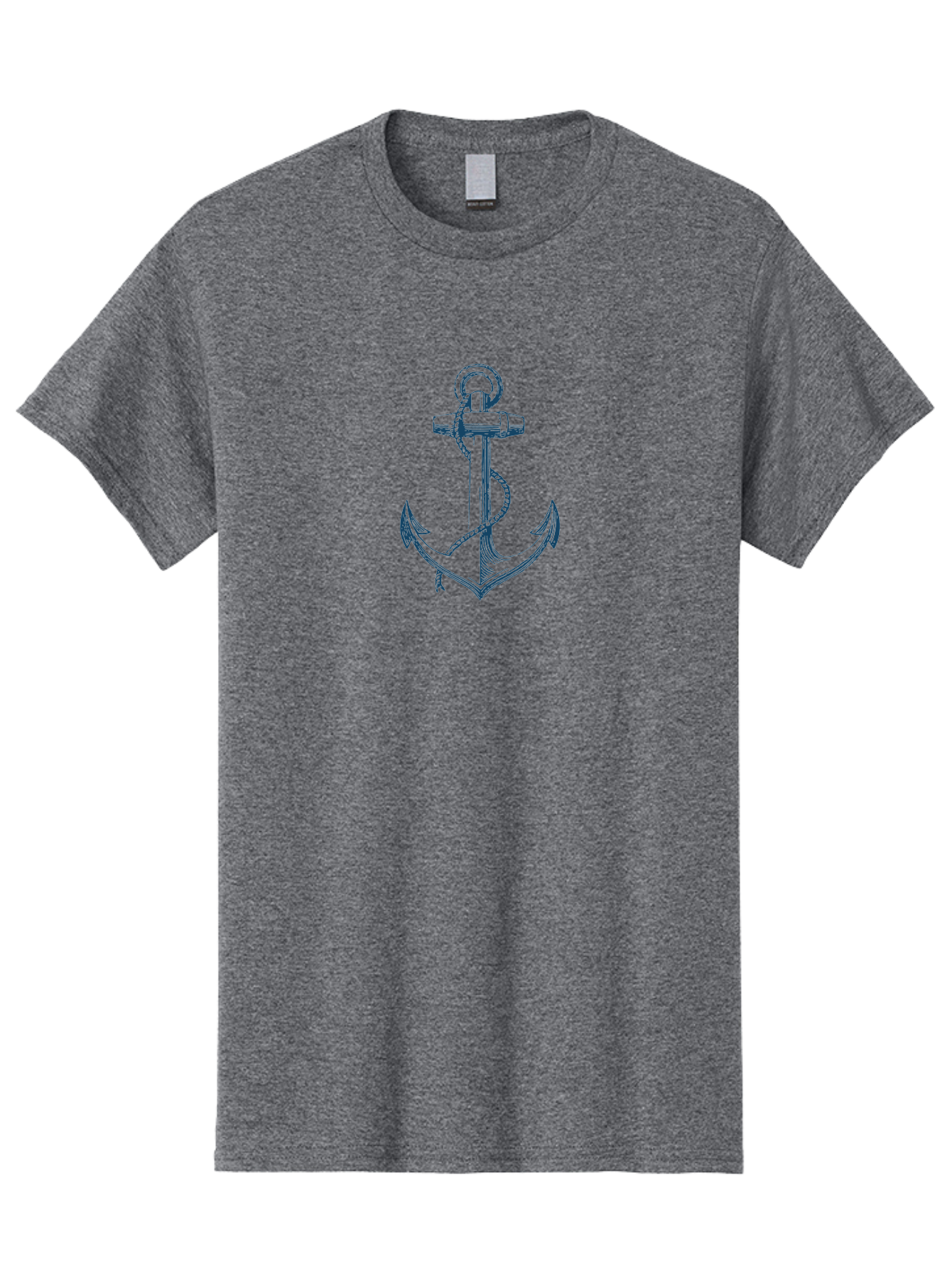 Anchor Men'S Graphic Tee, 100% Cotton, Comfortable Casual Summer Wear, Machine Washable, Anchor Symbol, Nautical Theme, Rope Wrapped, Vintage Illustration, Maritime Emblem, Naval Anchor, Ocean Icon, Naval Symbol Aae102