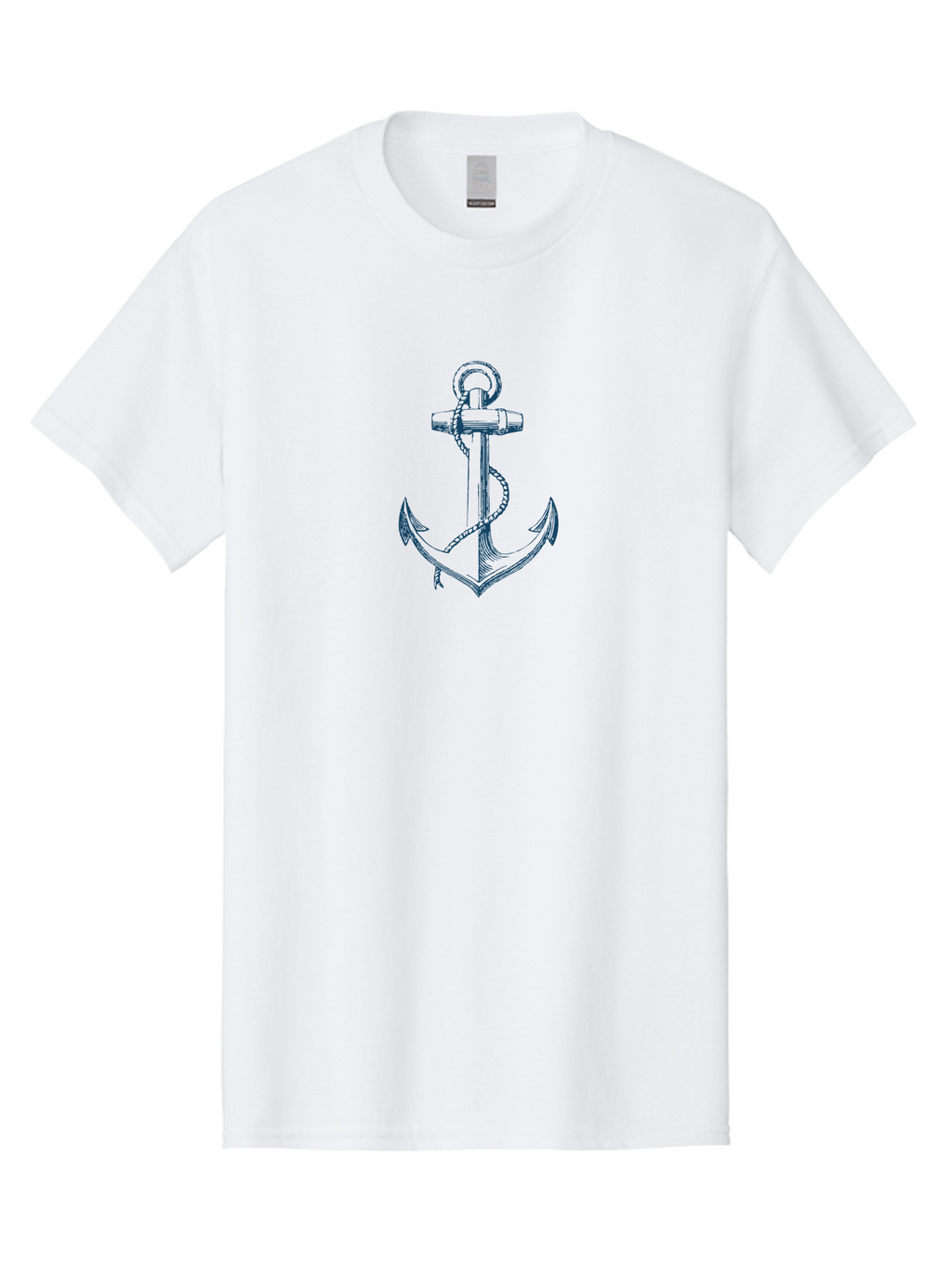 Anchor Men'S Graphic Tee, 100% Cotton, Comfortable Casual Summer Wear, Machine Washable, Anchor Symbol, Nautical Theme, Rope Wrapped, Vintage Illustration, Maritime Emblem, Naval Anchor, Ocean Icon, Naval Symbol Aae102